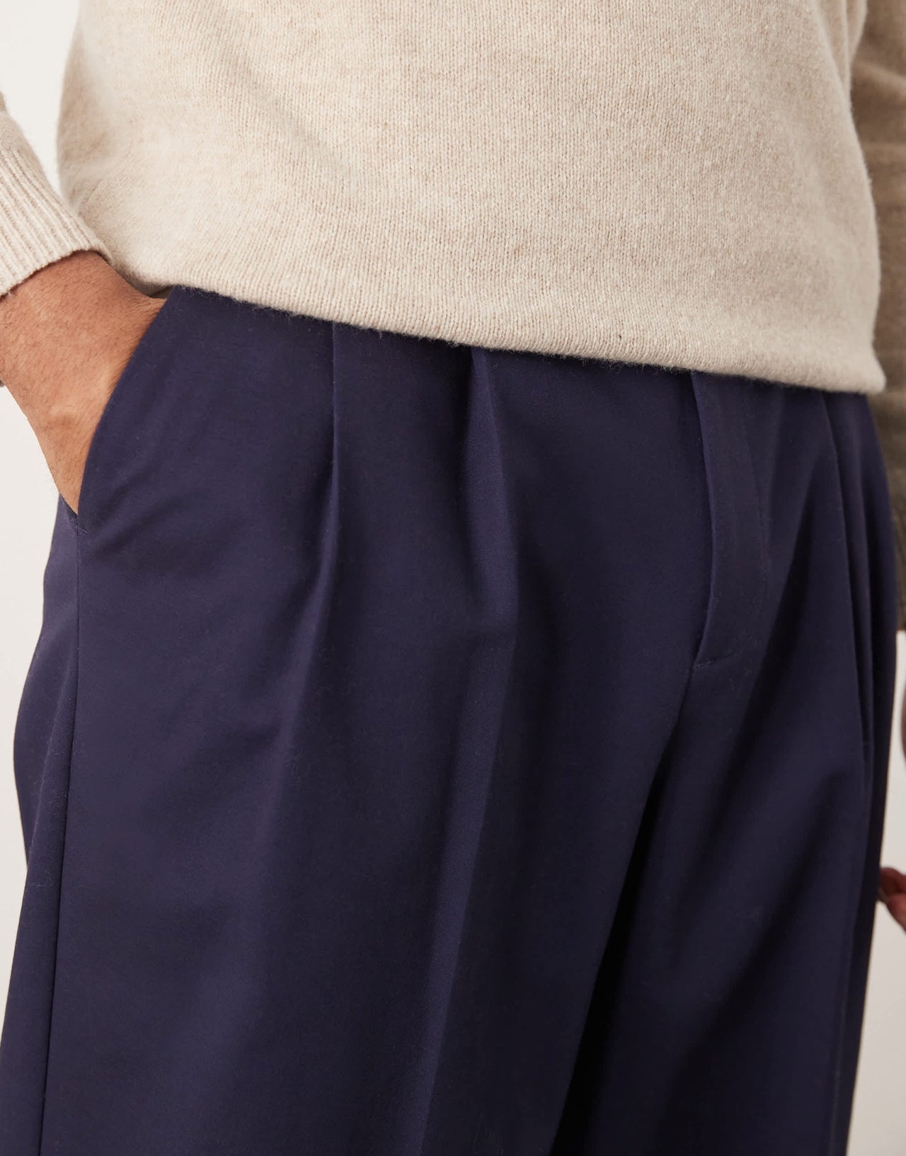 ASOS DESIGN smart cropped  balloon cotton chinos in navy