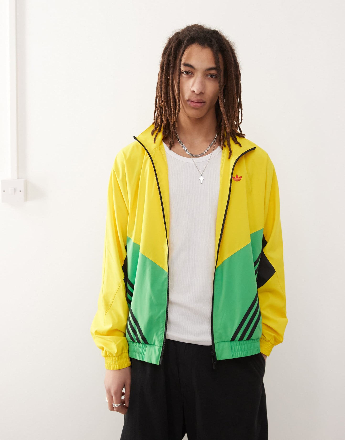 adidas Originals track top in yellow and green