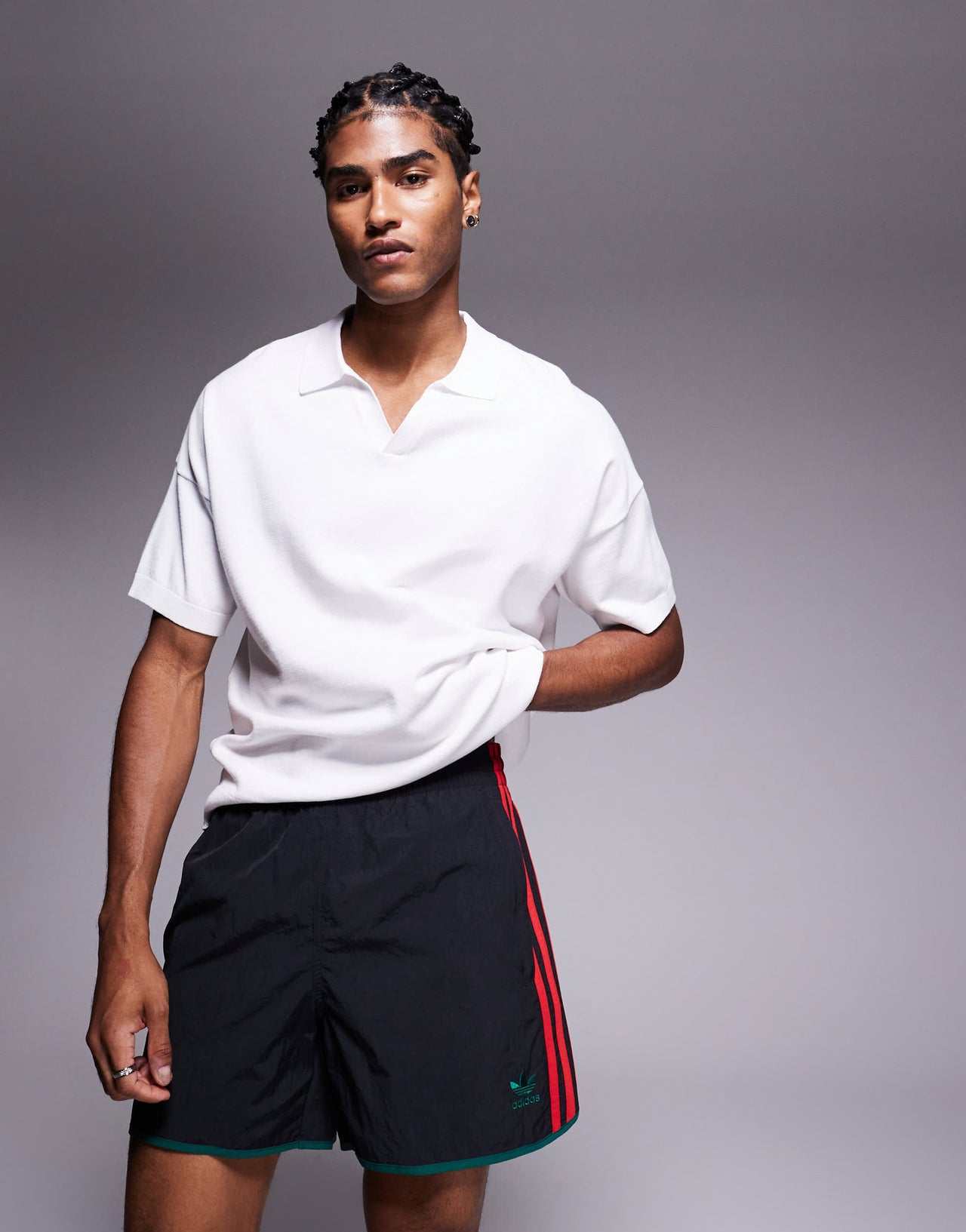 adidas Originals sprinter shorts in black and red