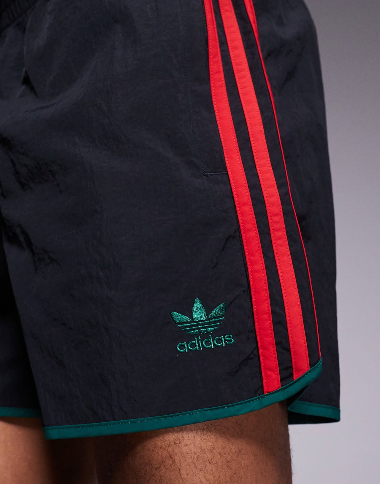 adidas Originals sprinter shorts in black and red