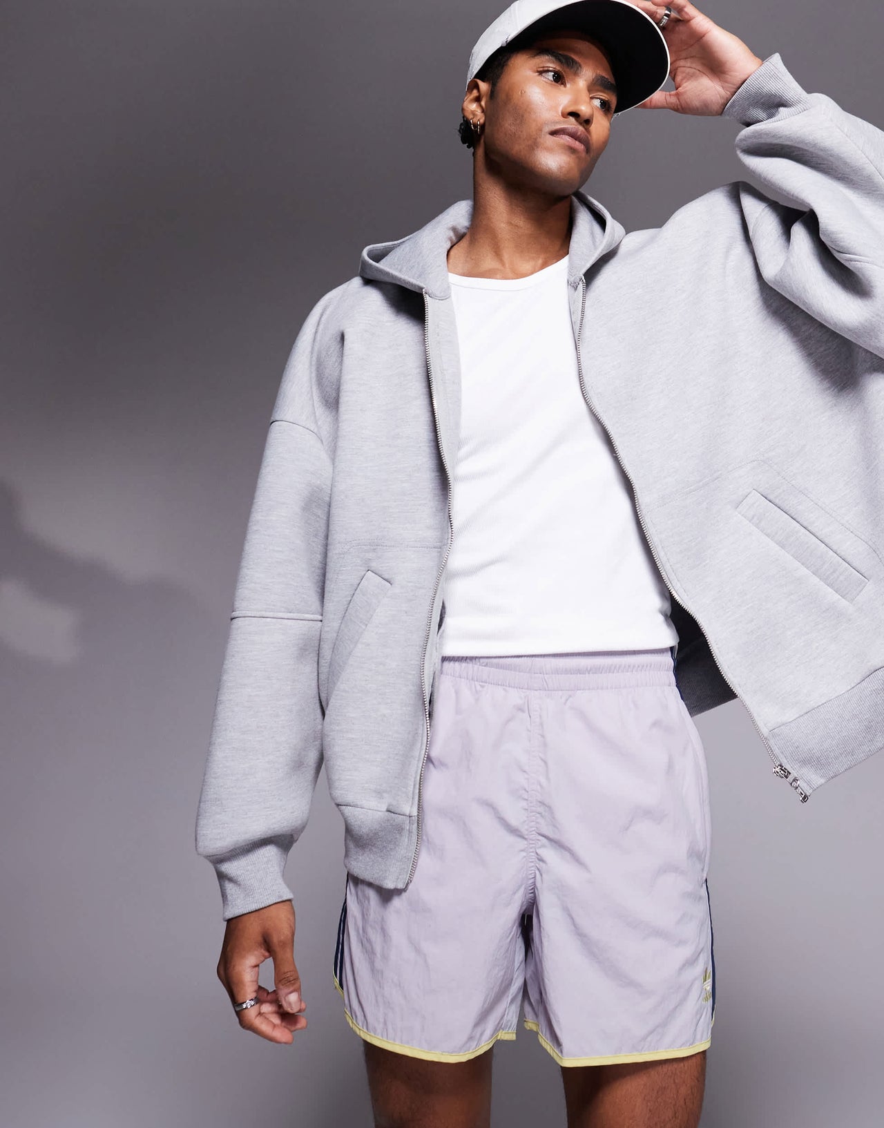 adidas Originals Adicolor sprinter shorts in lilac