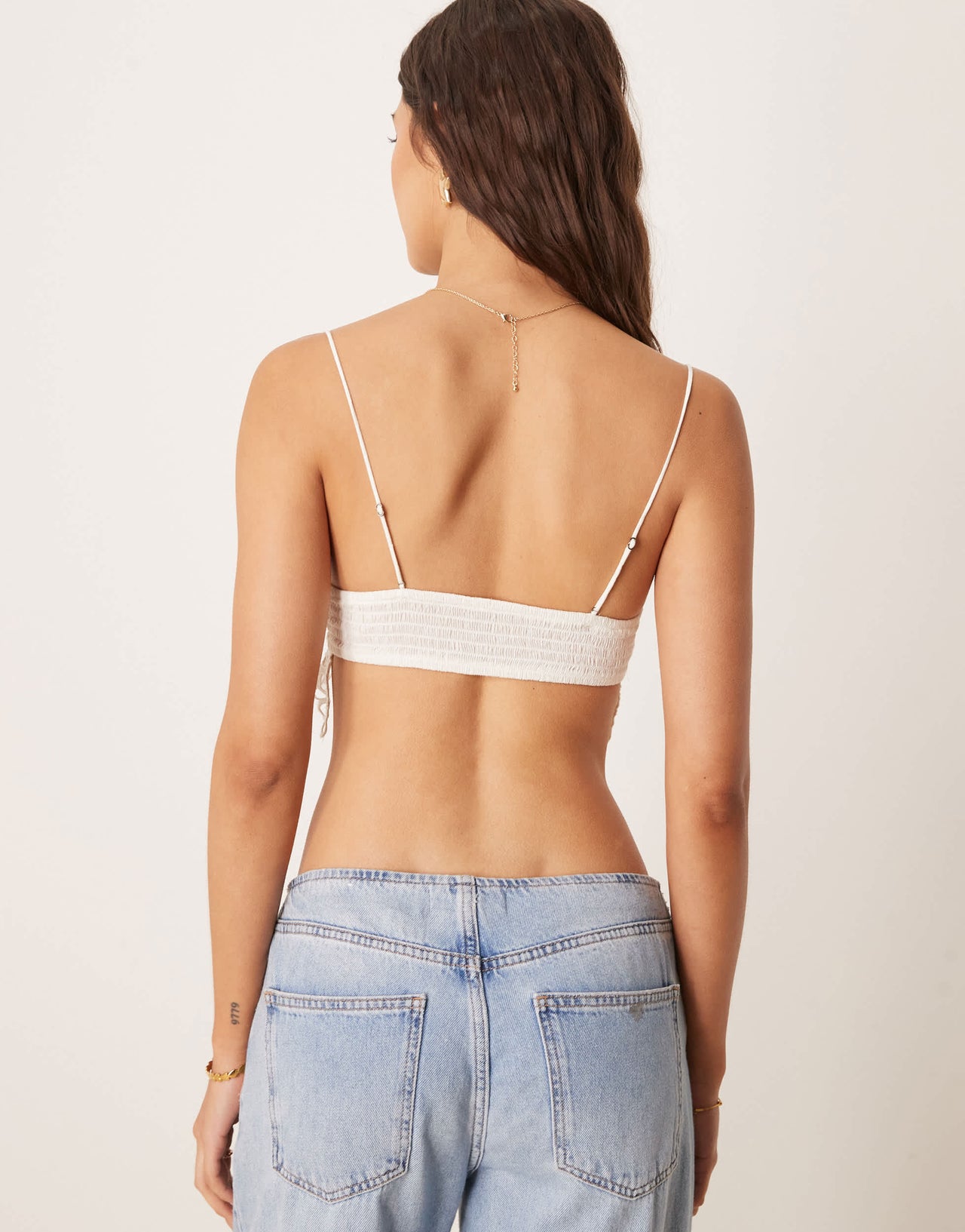Free People asteria lacey bralet in white