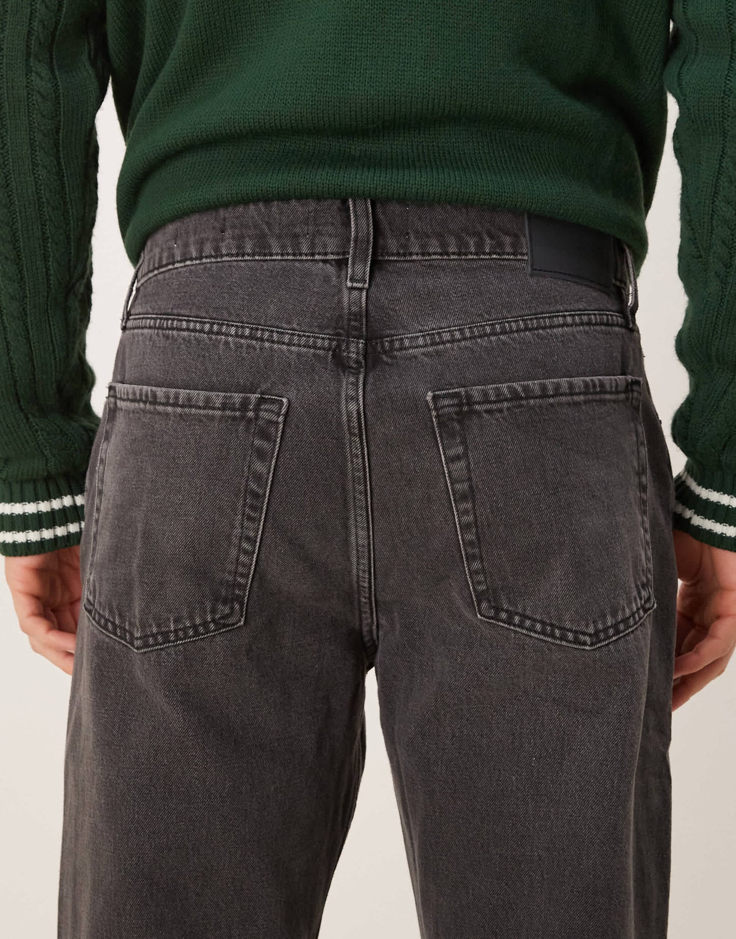 Mango straight fit jeans in washed black