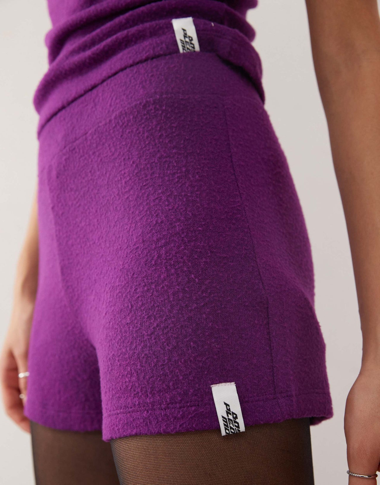 Basic Pleasure Mode micro shorts in purple co-ord