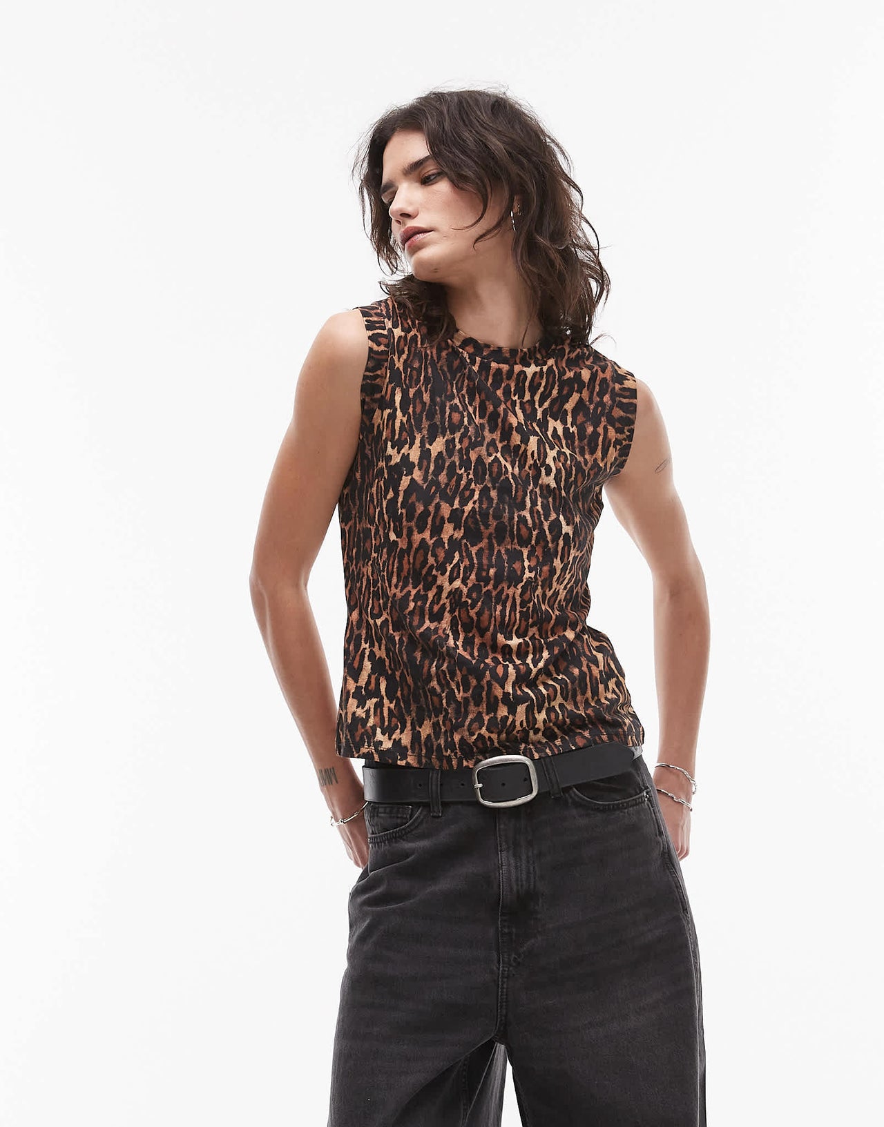 AllSaints Imogen tank in leopard