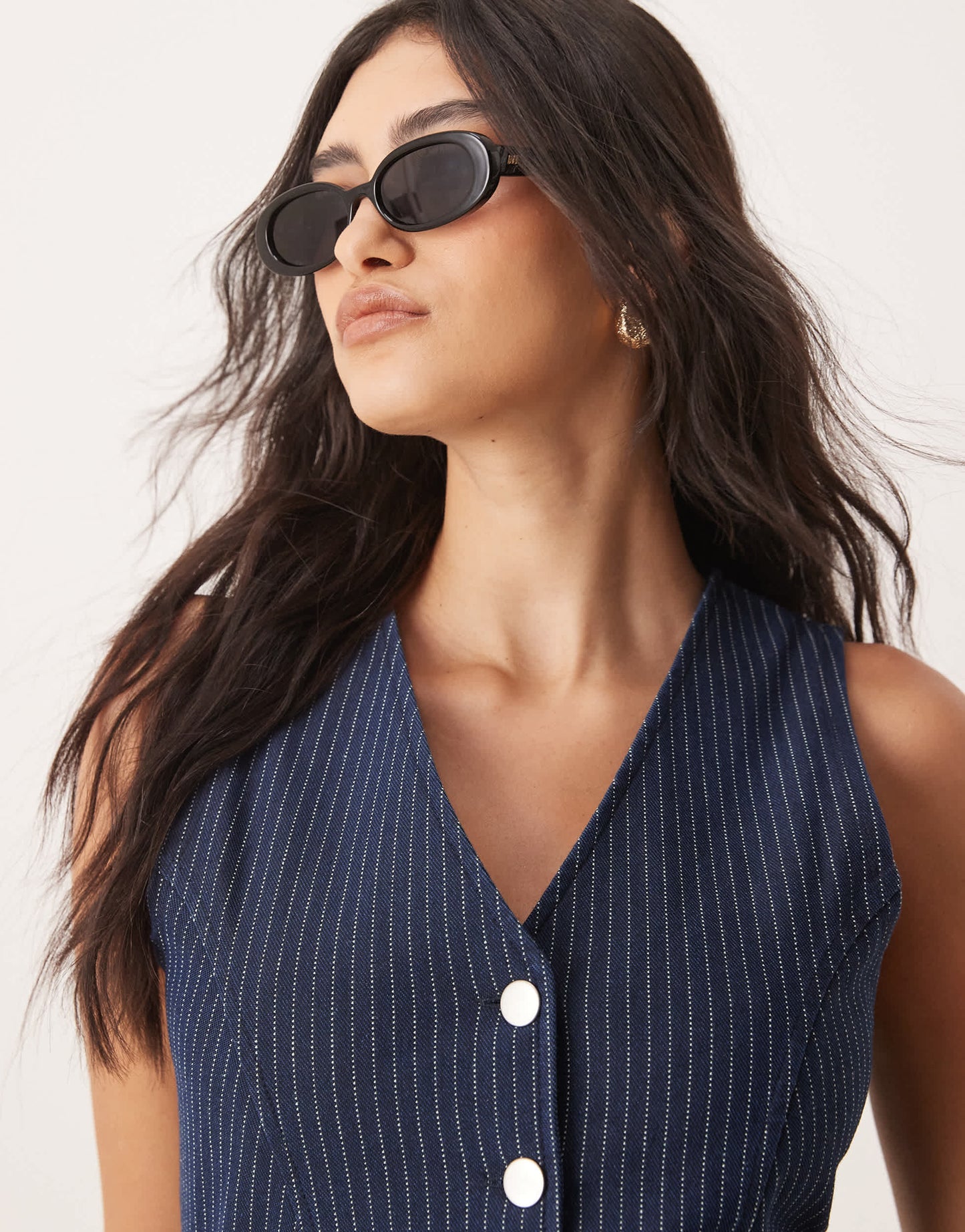ASOS DESIGN denim look button down jersey waistcoat
