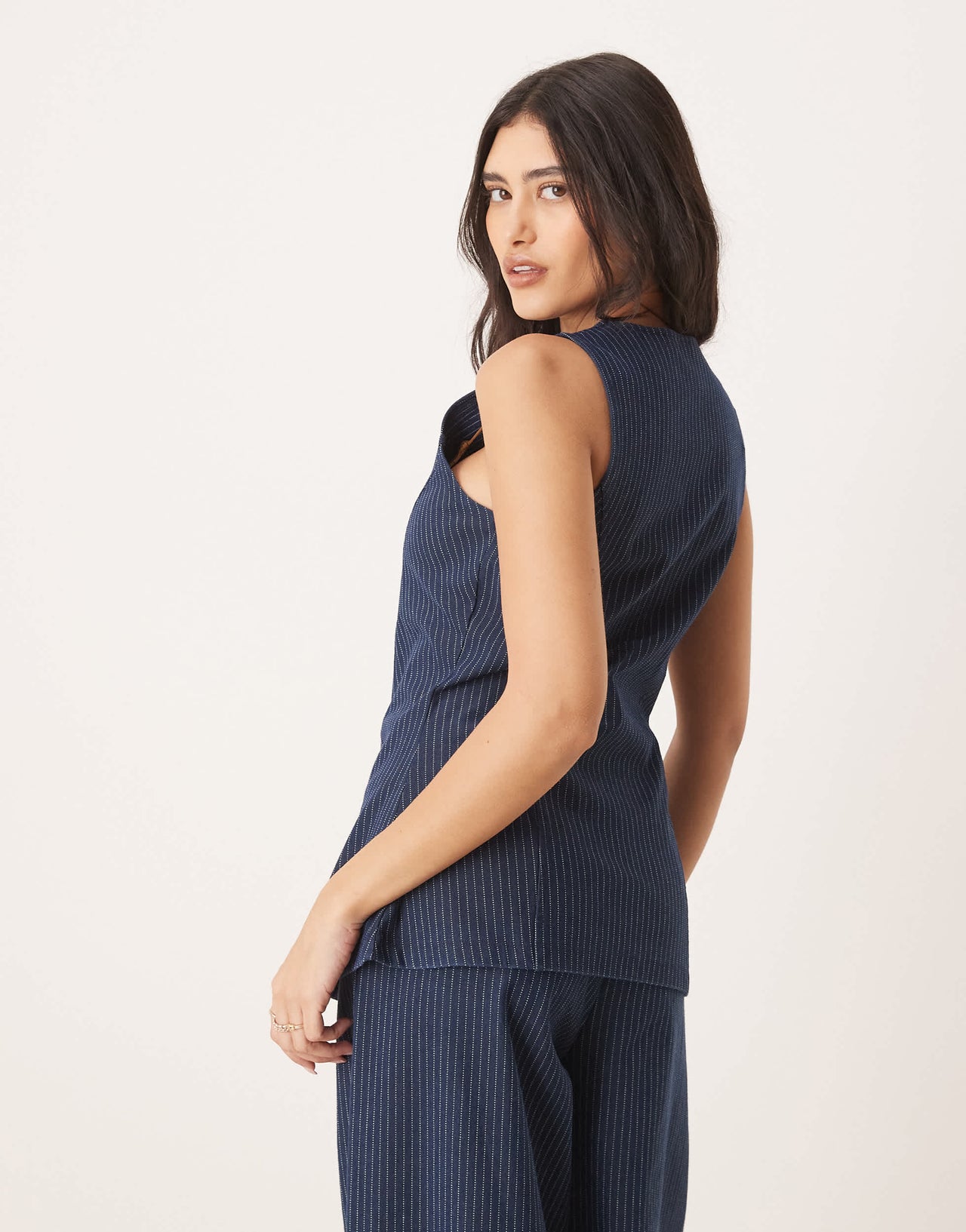 ASOS DESIGN denim look button down jersey waistcoat