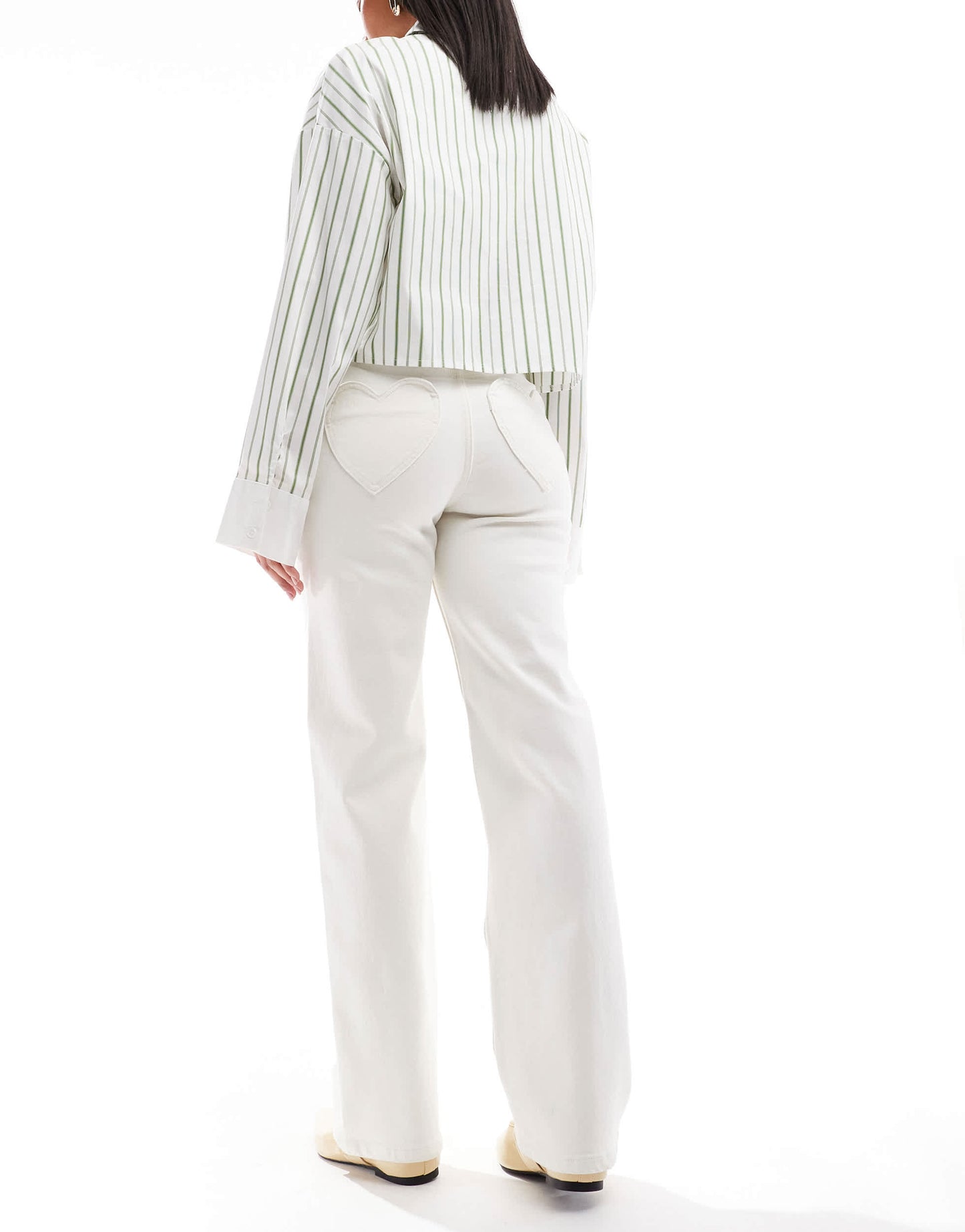 Miss Selfridge heart pocket straight leg jean
