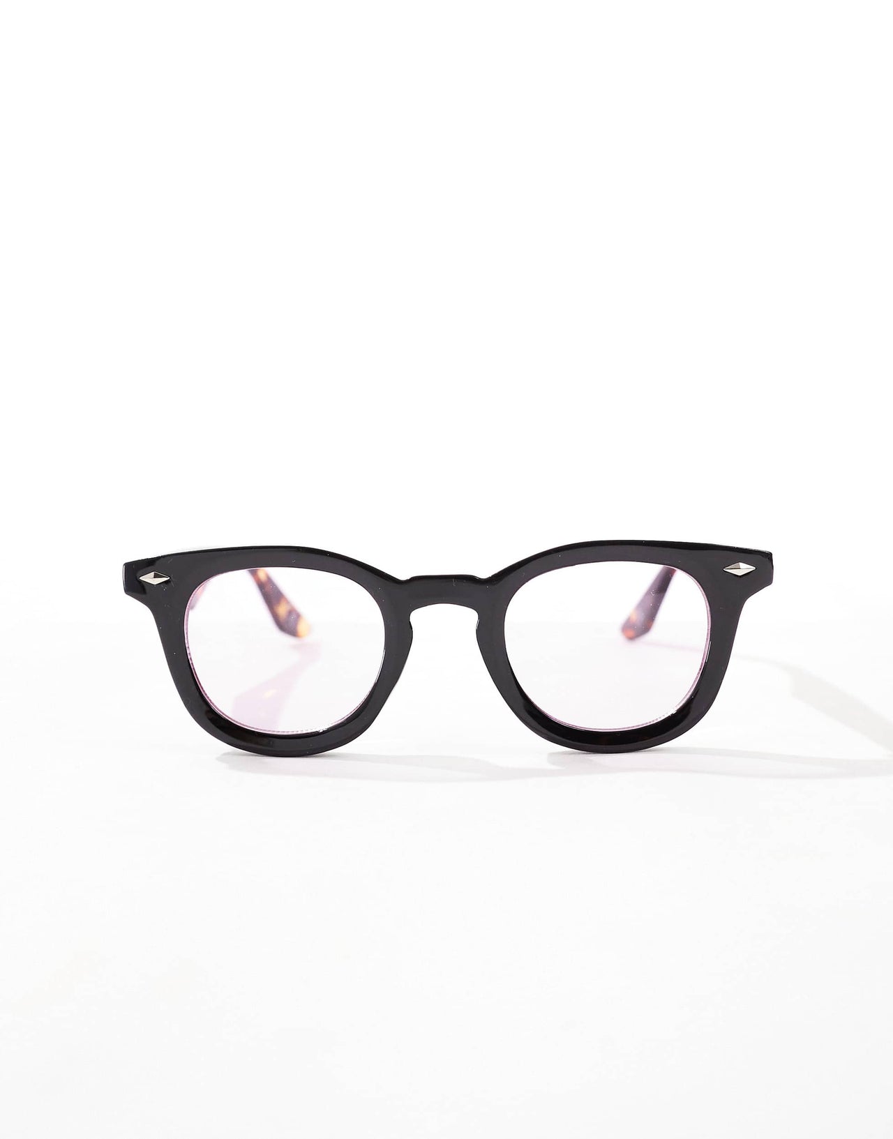 ASOS DESIGN round sunglasses in tortoise shell with pink lens