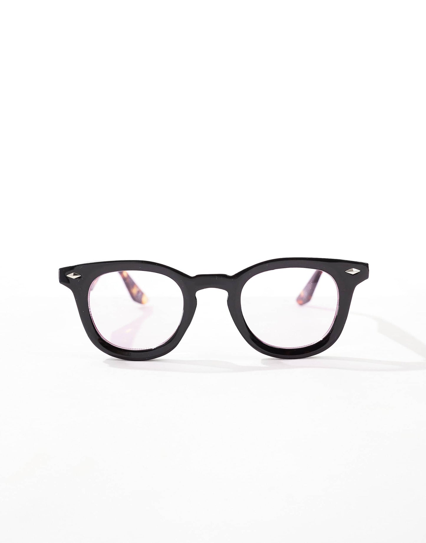 ASOS DESIGN round sunglasses in tortoise shell with pink lens