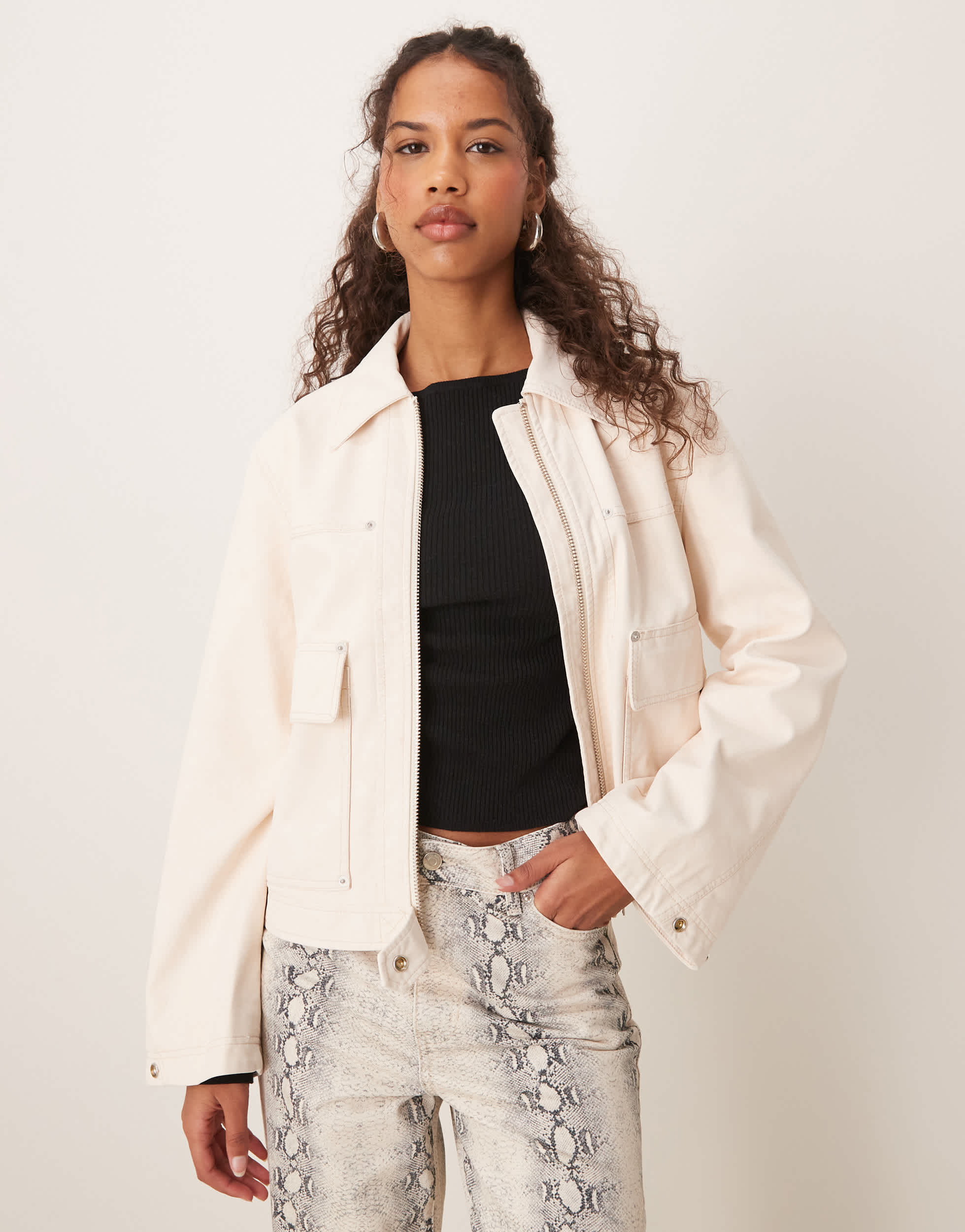 Free People blair faux suede jacket in sea salt