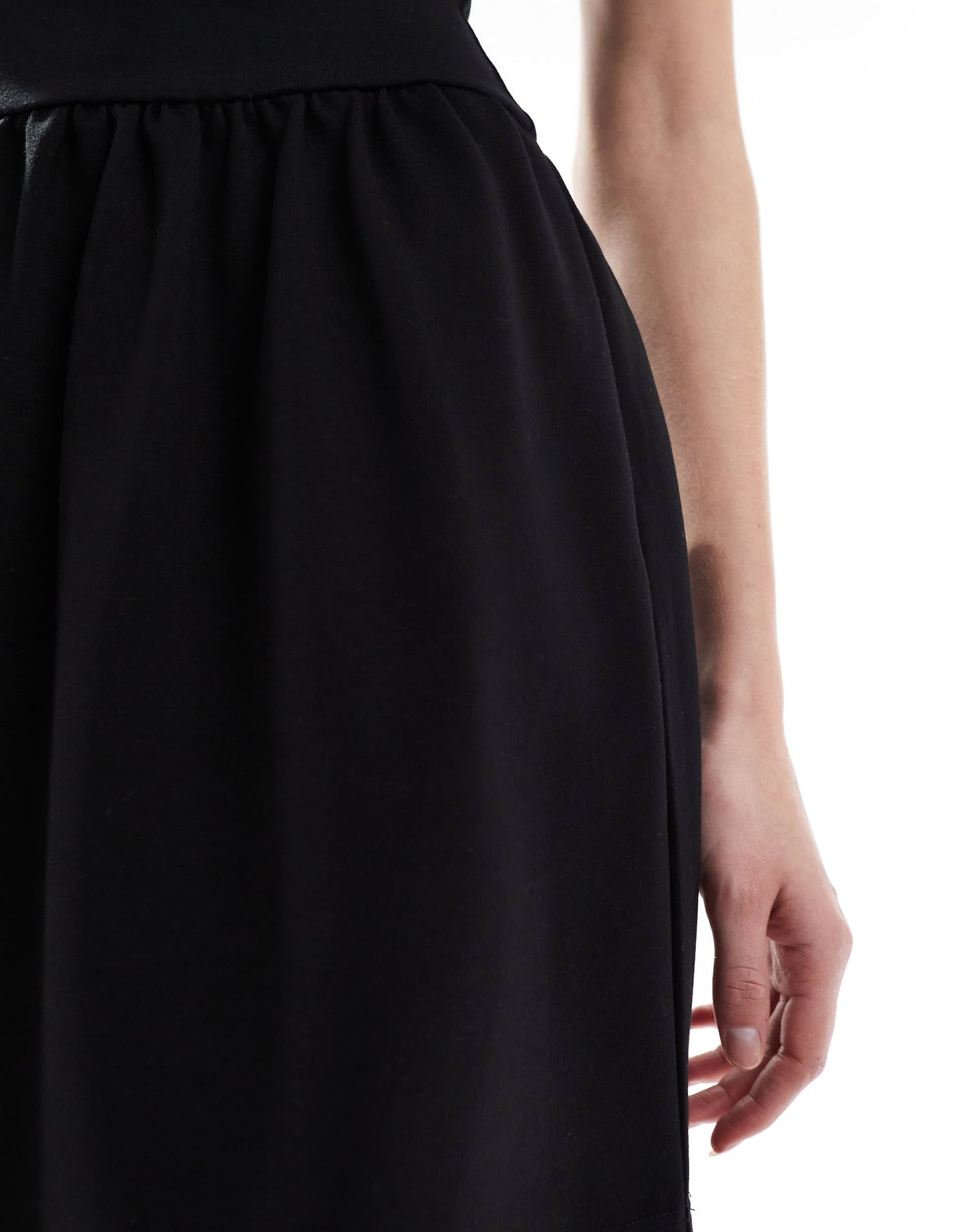 4th & Reckless Tall sleeveless racerneck drop waist mini dress in black