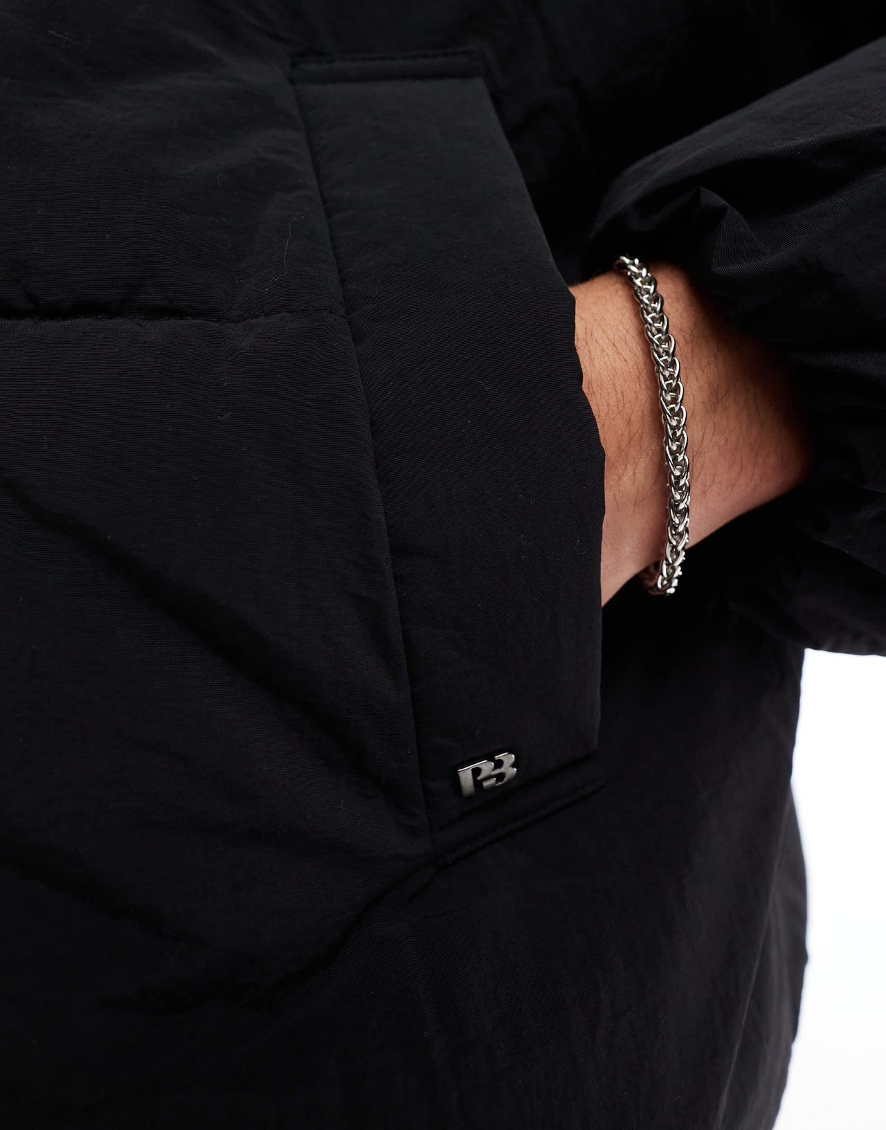 Pull&Bear puffer jacket in black