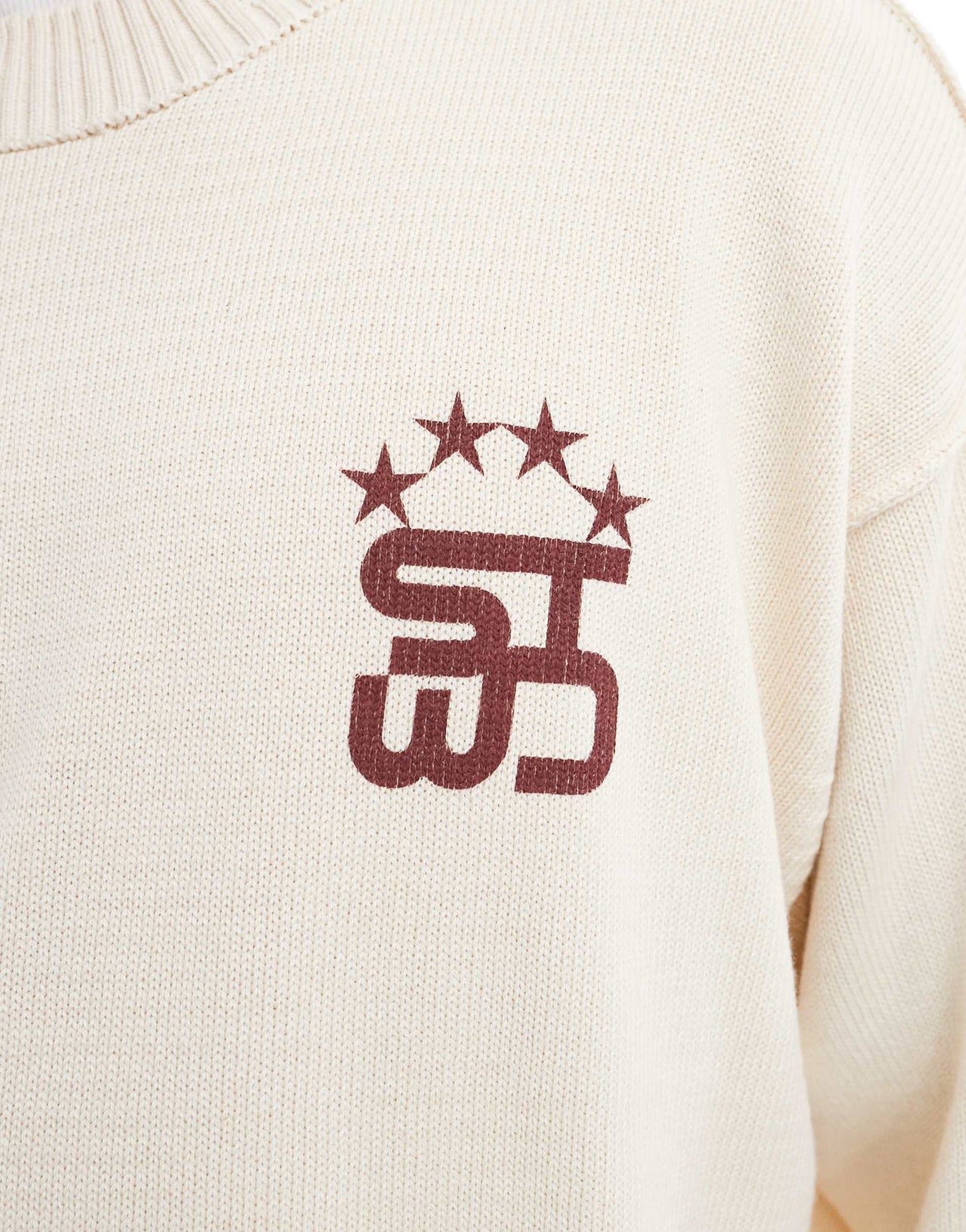Pull&Bear stwd back printed knitted jumper in white