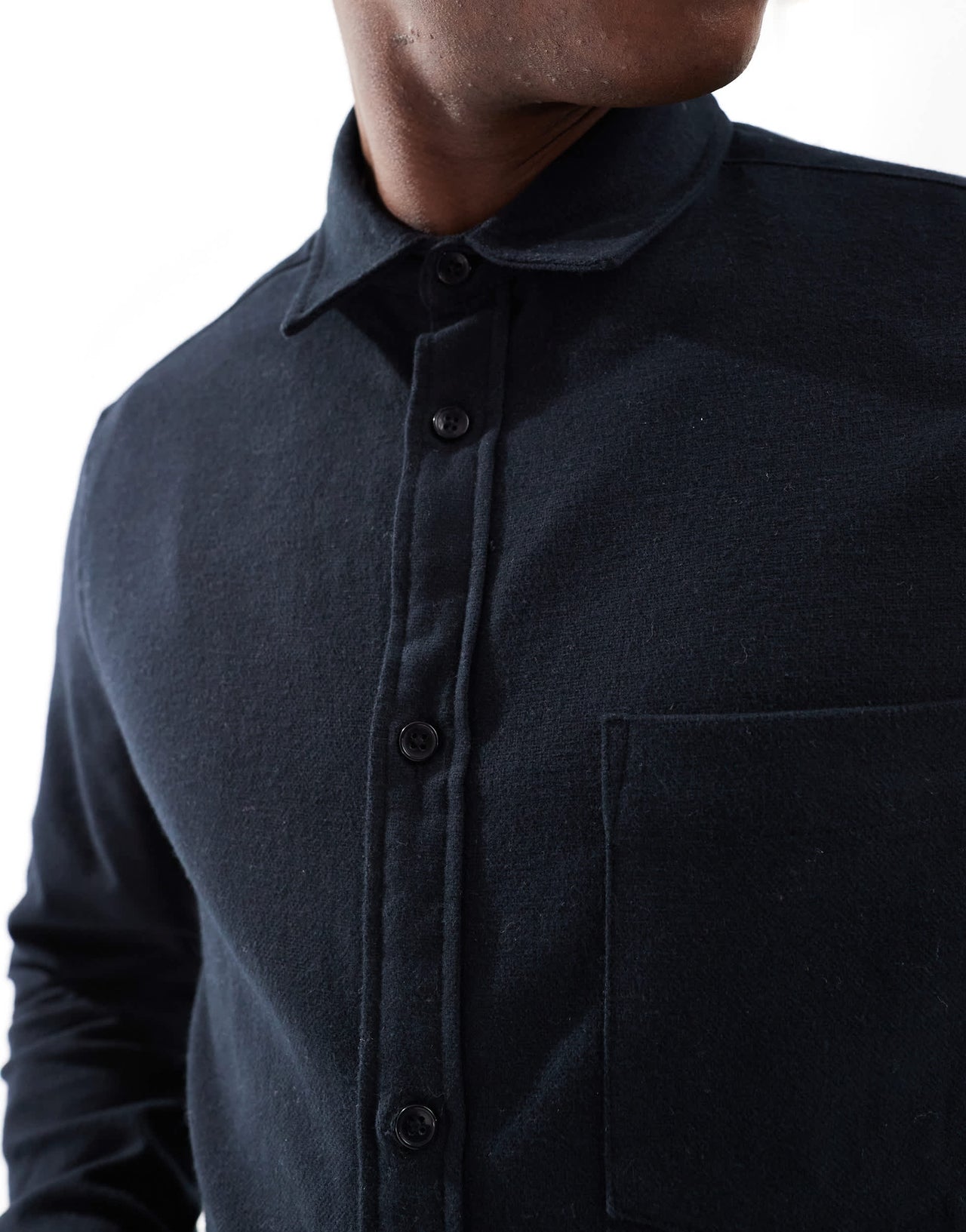 ASOS DESIGN brushed oxford regular shirt in black