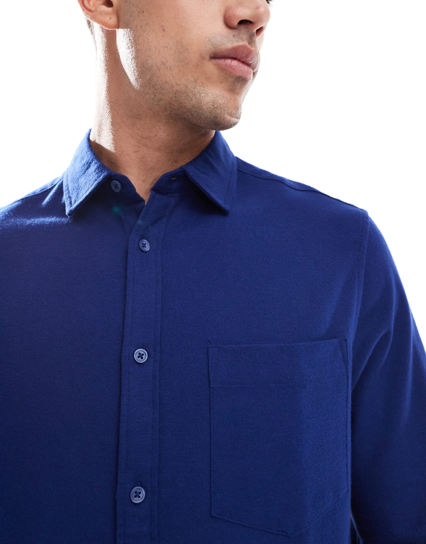 ASOS DESIGN brushed oxford regular shirt in navy