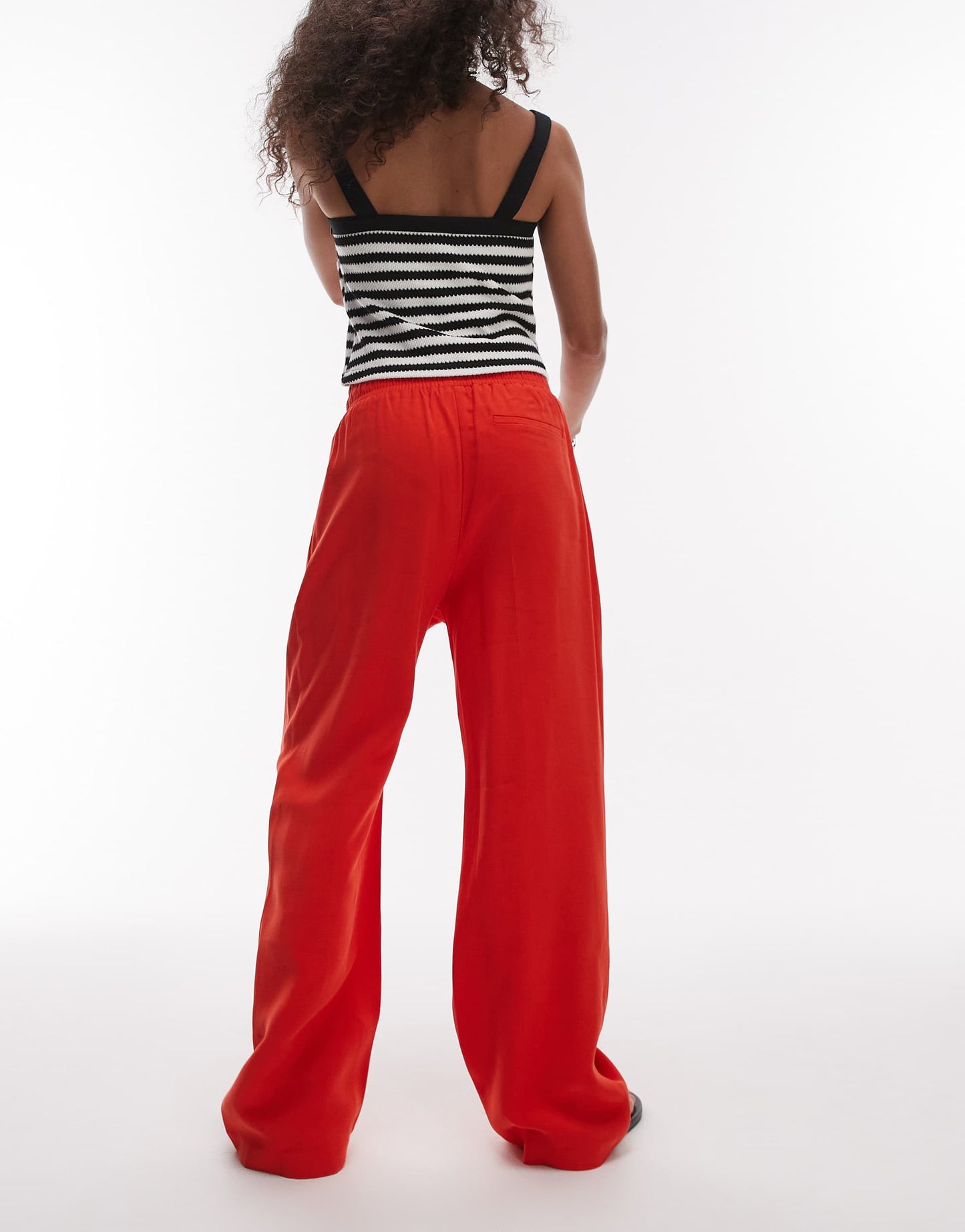 Topshop elasticated waistband tailored jogger trouser in red