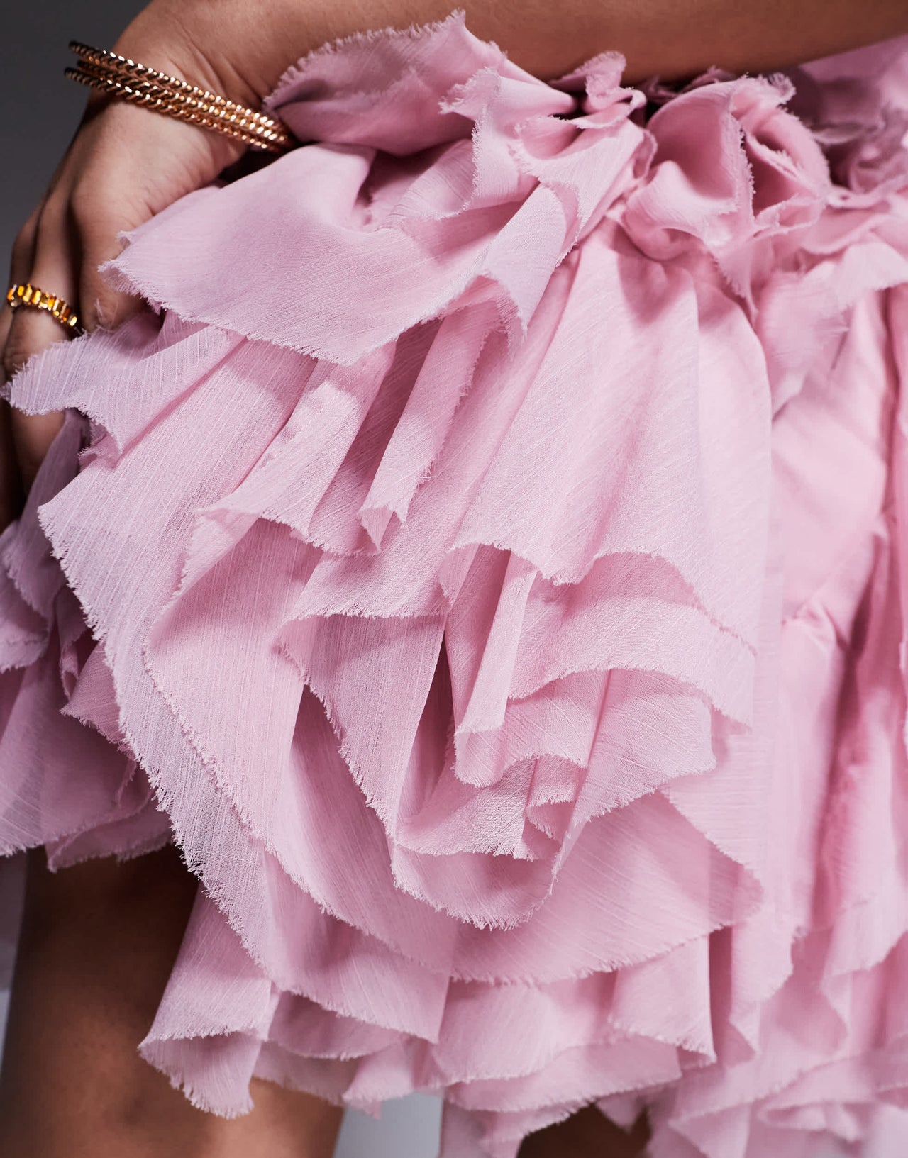 ASOS DESIGN textured draped mini dress in pink