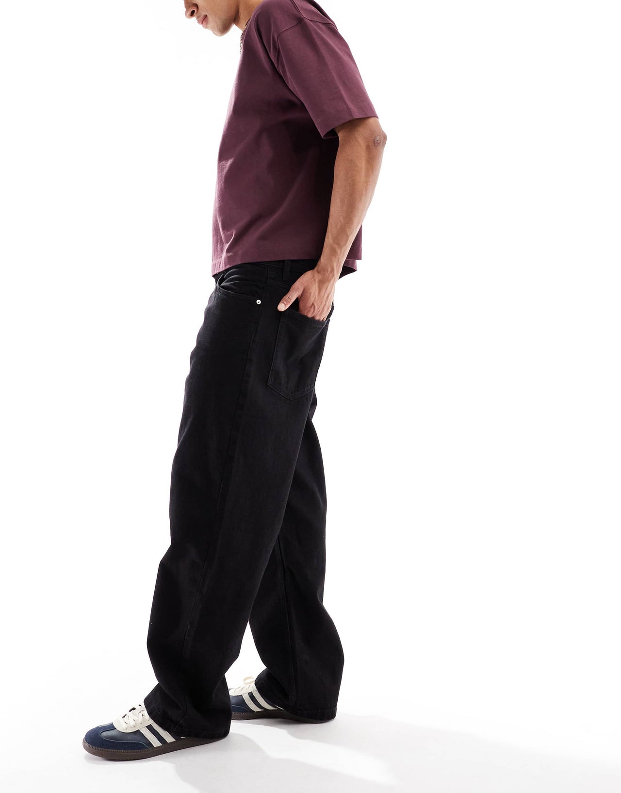 Bershka baggy fit jeans in black