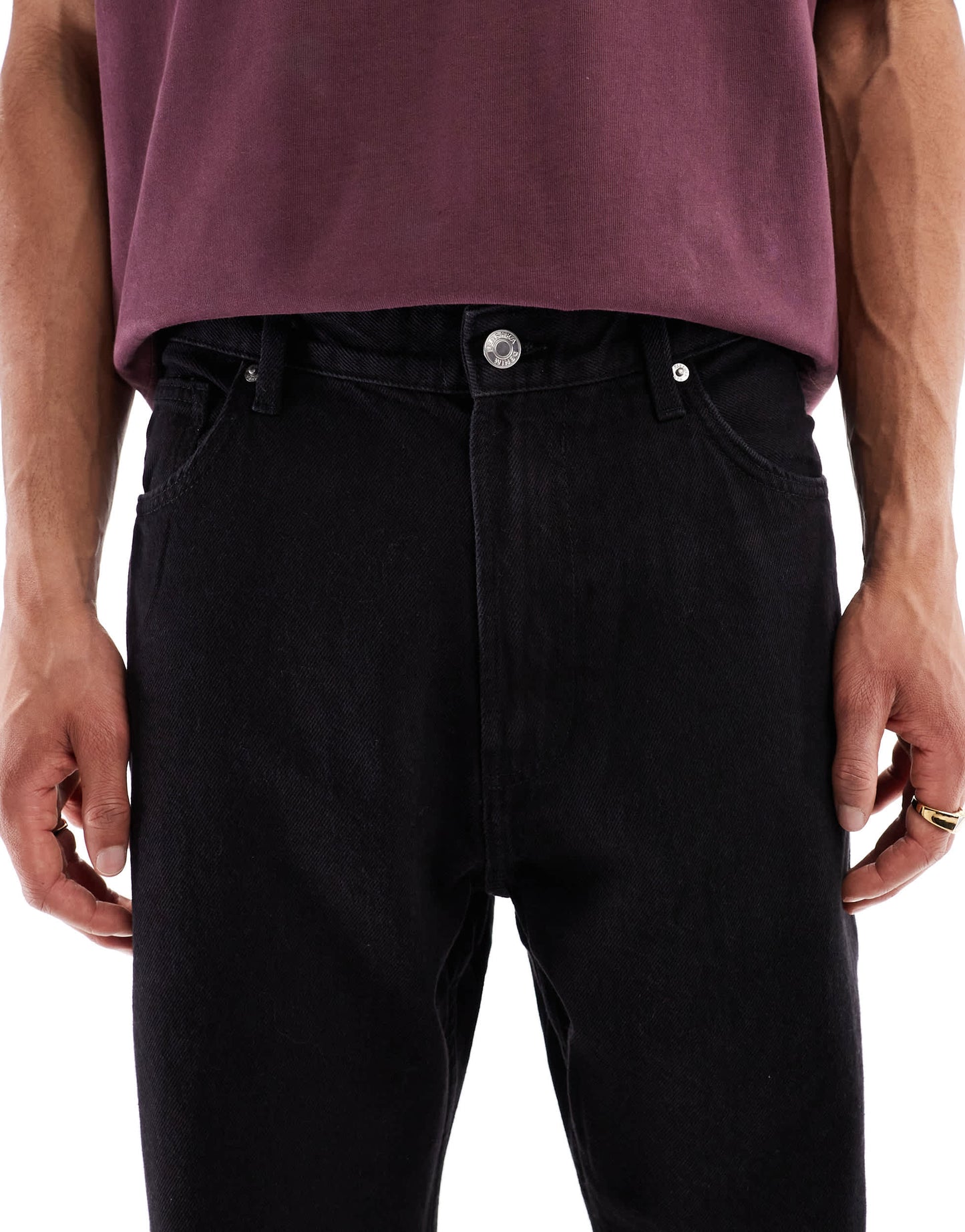 Bershka baggy fit jeans in black