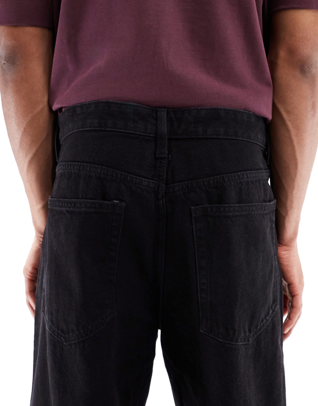 Bershka baggy fit jeans in black