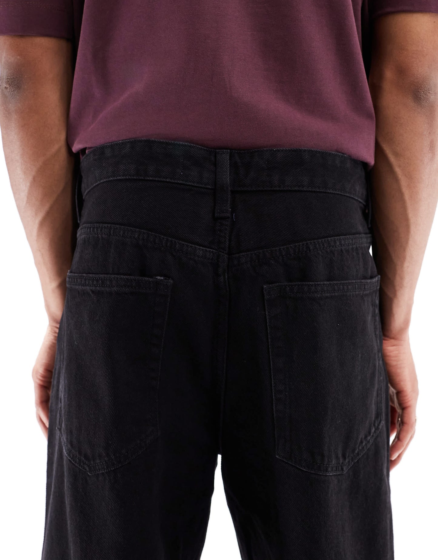 Bershka baggy fit jeans in black