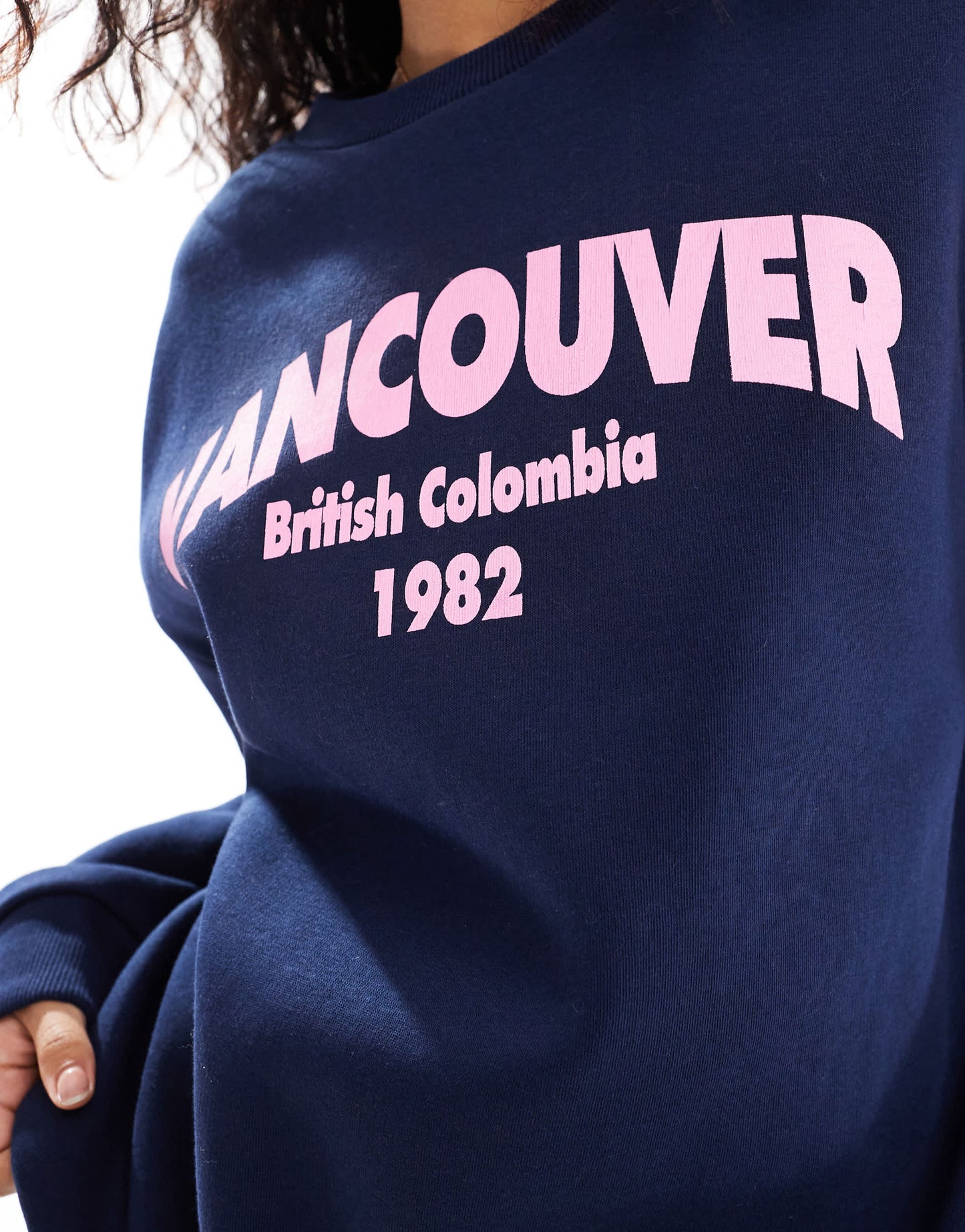 ASOS DESIGN oversized sweatshirt co-ord with vancouver graphic in navy