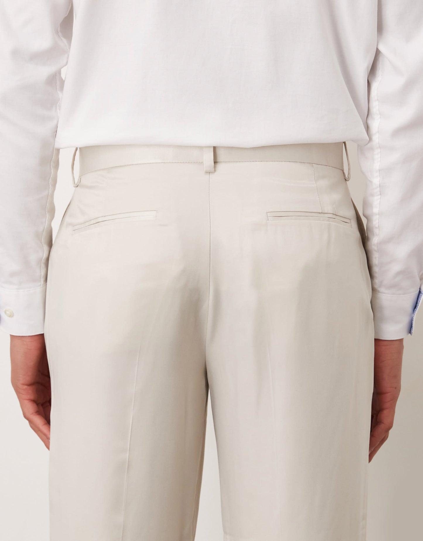ASOS DESIGN straight leg suit trousers in beige satin