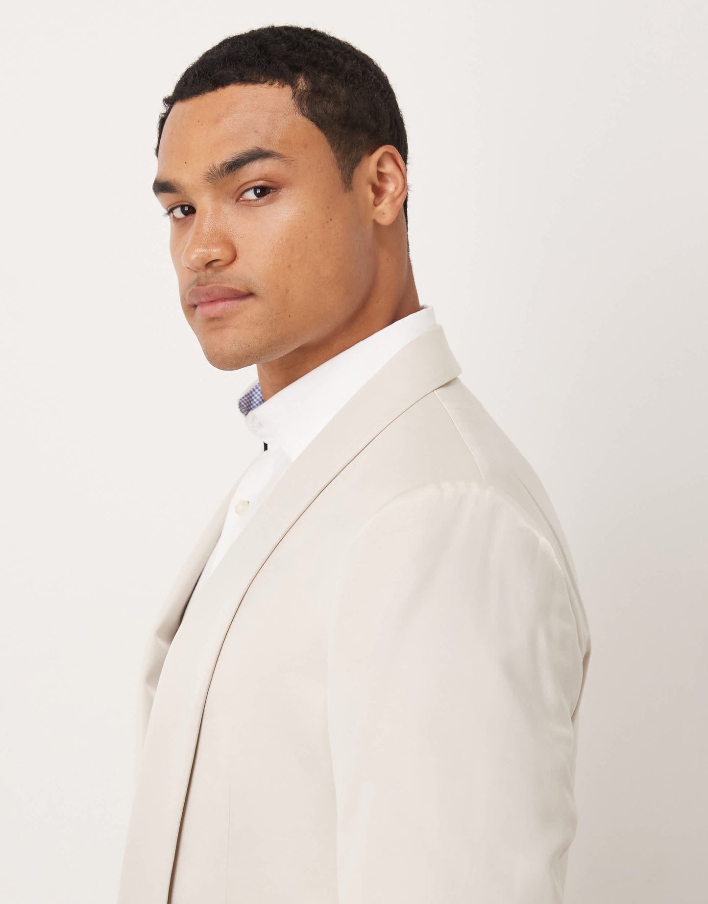 ASOS DESIGN regular suit jacket in beige satin