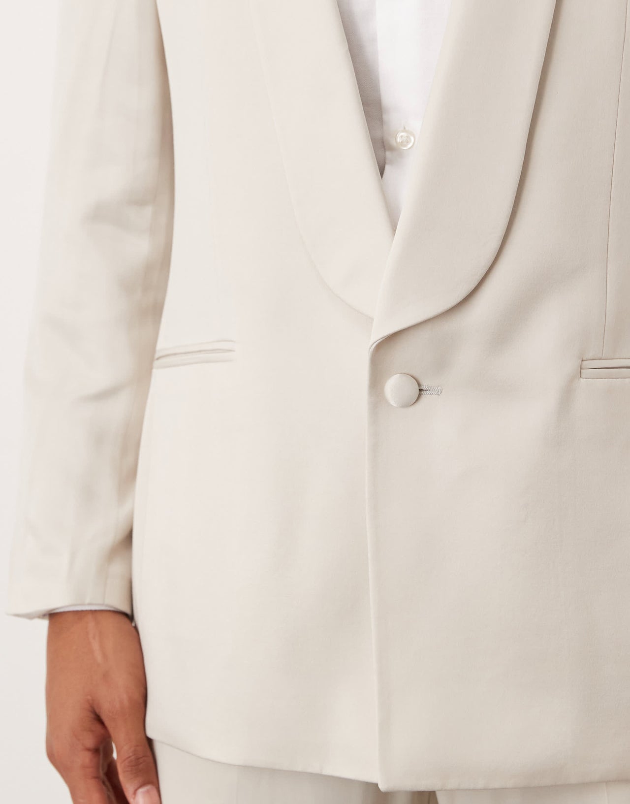 ASOS DESIGN regular suit jacket in beige satin