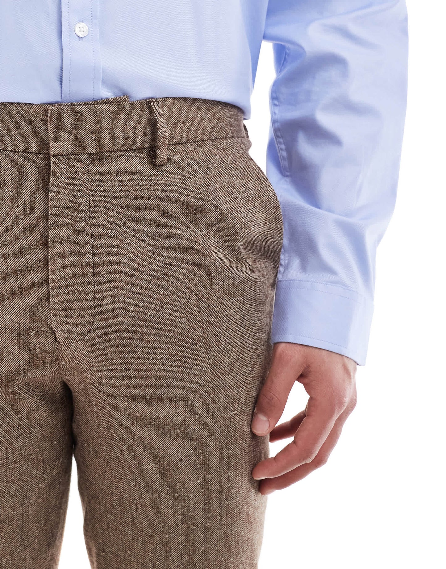 ASOS DESIGN slim wool blend suit trousers in beige
