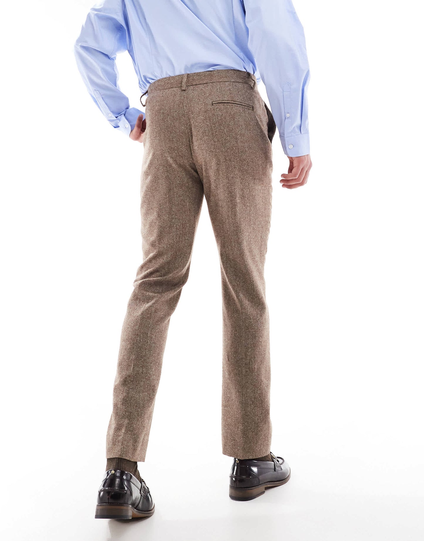 ASOS DESIGN slim wool blend suit trousers in beige