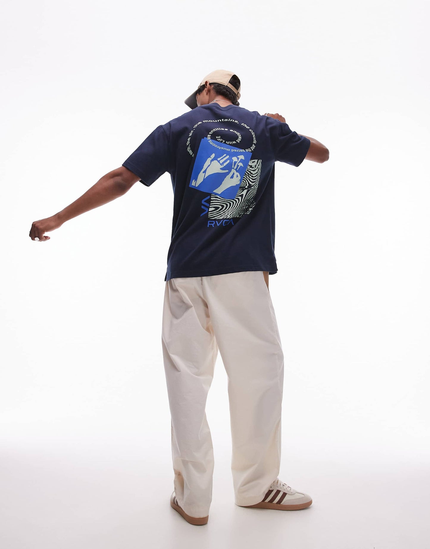 RVCA prmtvo light dose short sleeve t shirt in navy