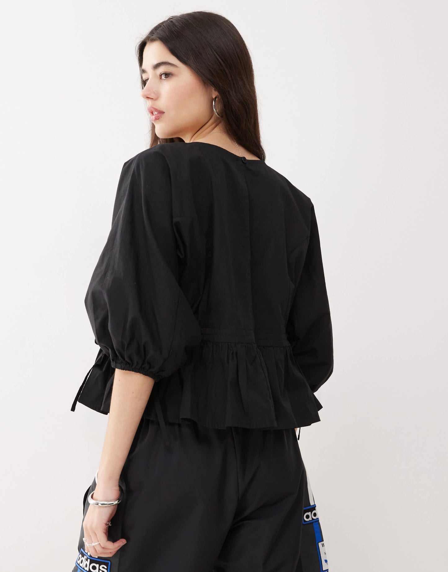 COLLUSION side channel smock top in black