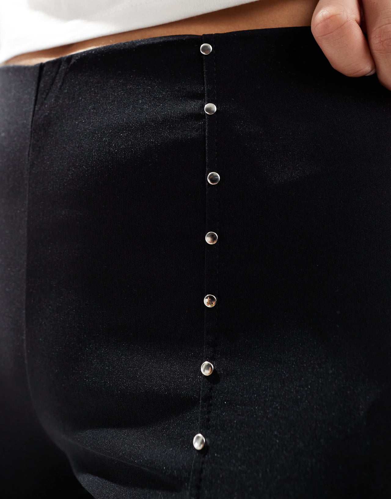 Bershka bengaline flared trousers in black