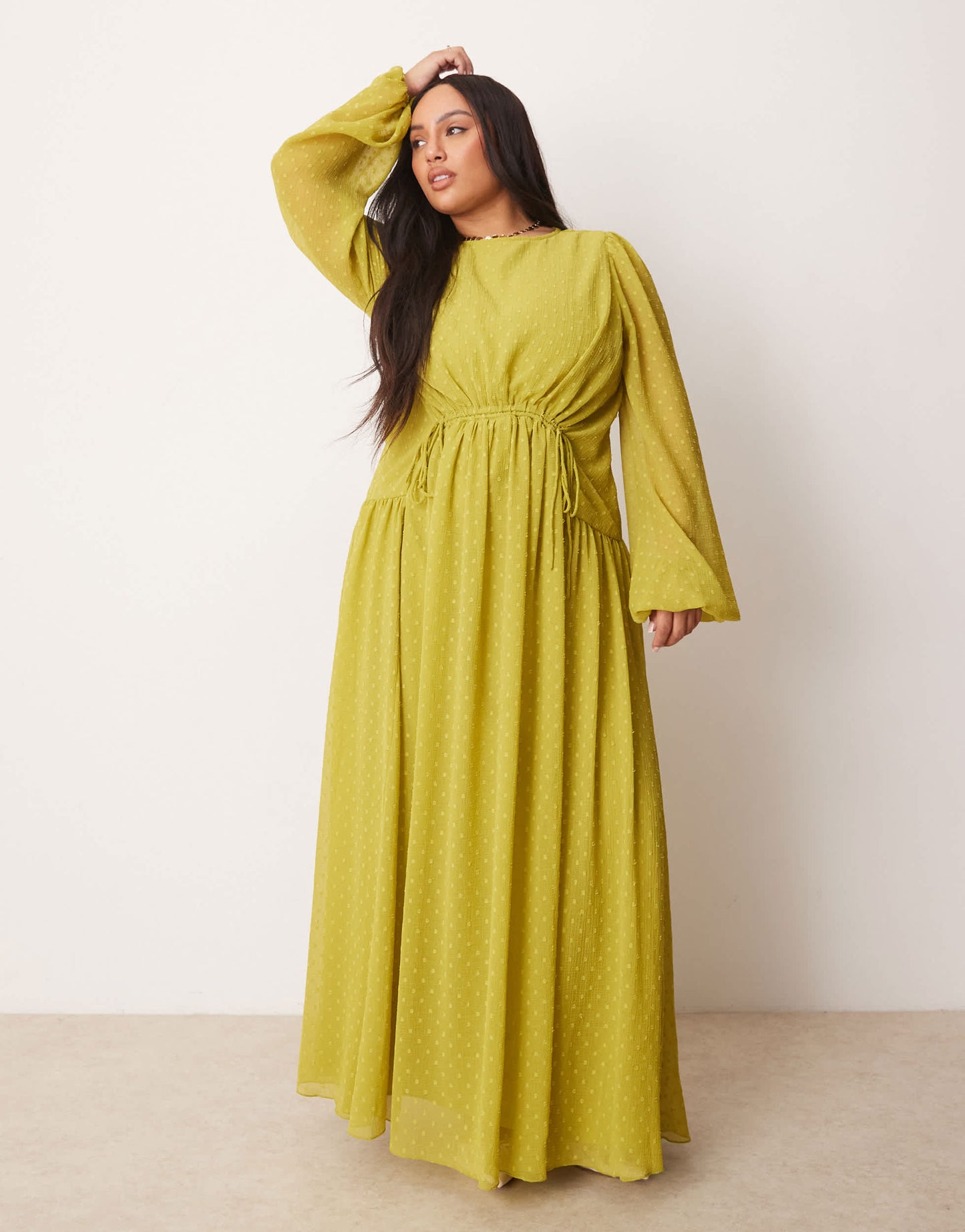 ASOS DESIGN Curve dobby channel detail maxi dress in pale green