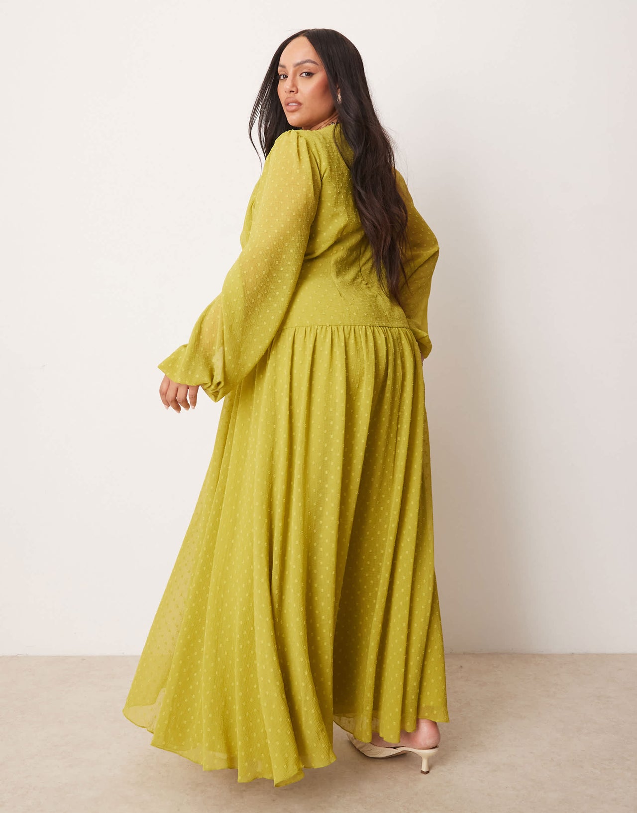 ASOS DESIGN Curve dobby channel detail maxi dress in pale green