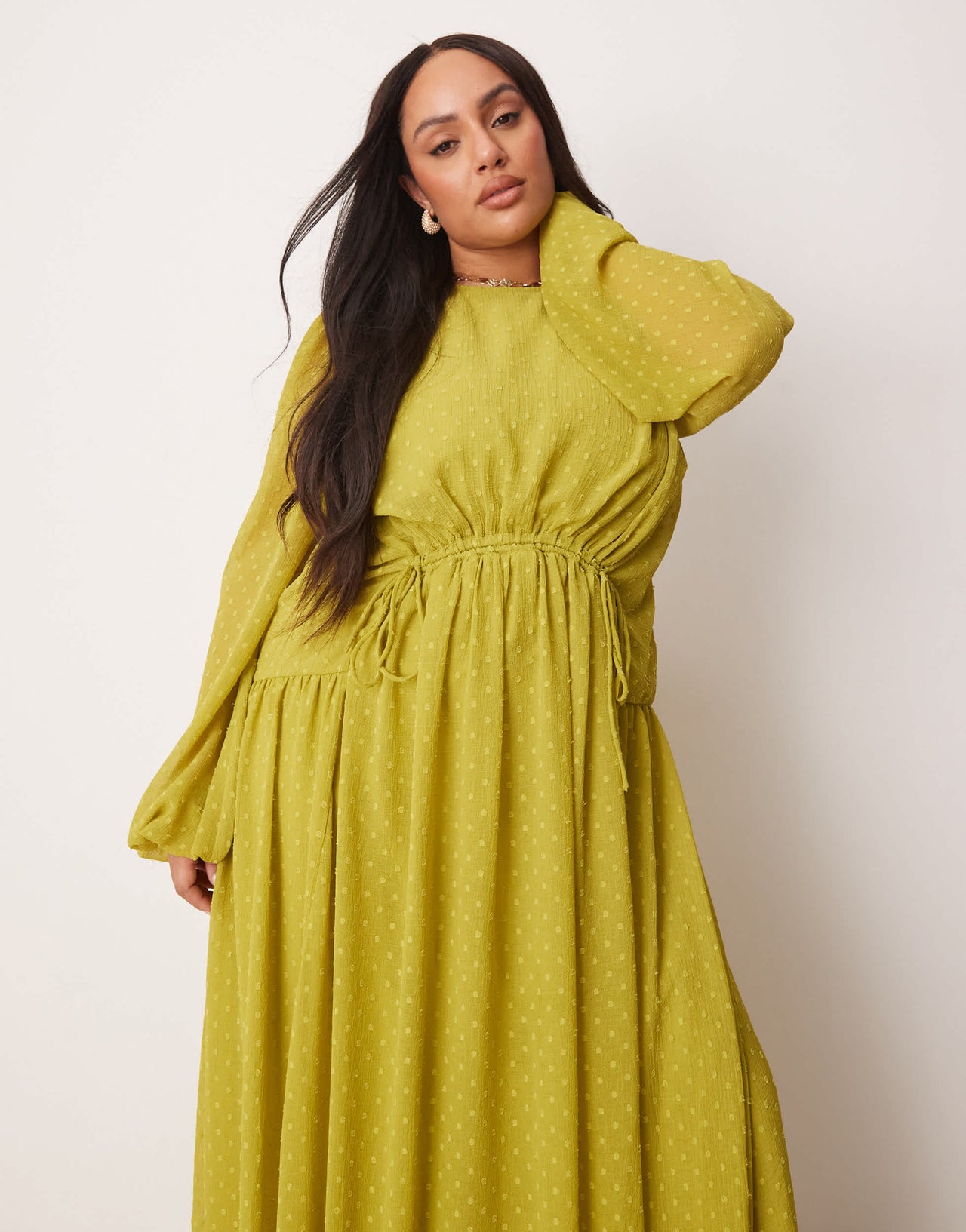 ASOS DESIGN Curve dobby channel detail maxi dress in pale green