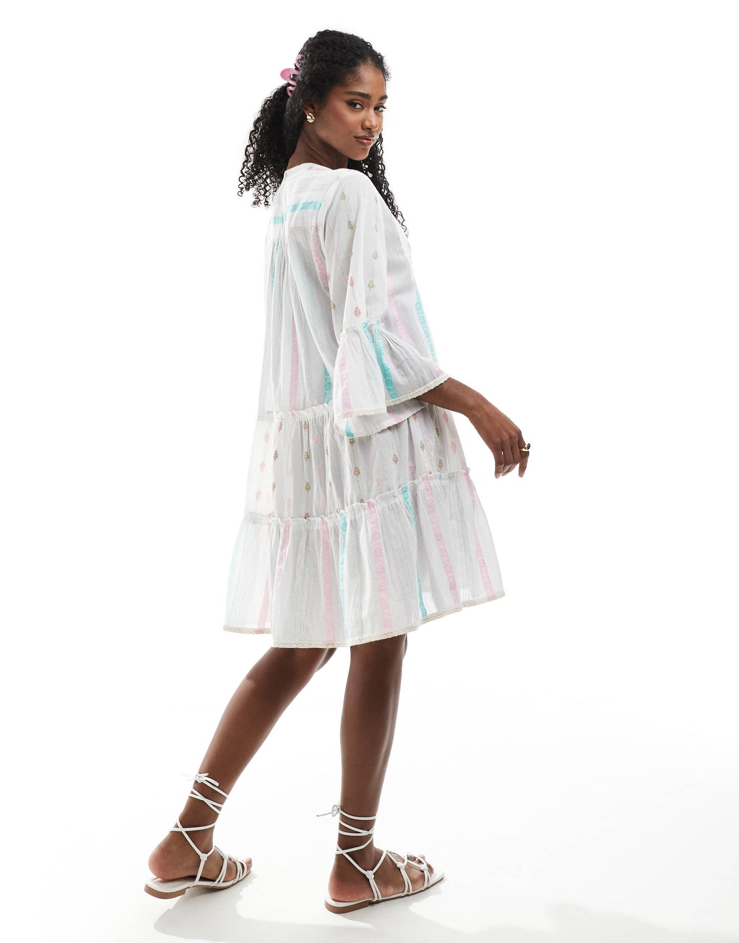 Accesorize tierred smock dress in multi