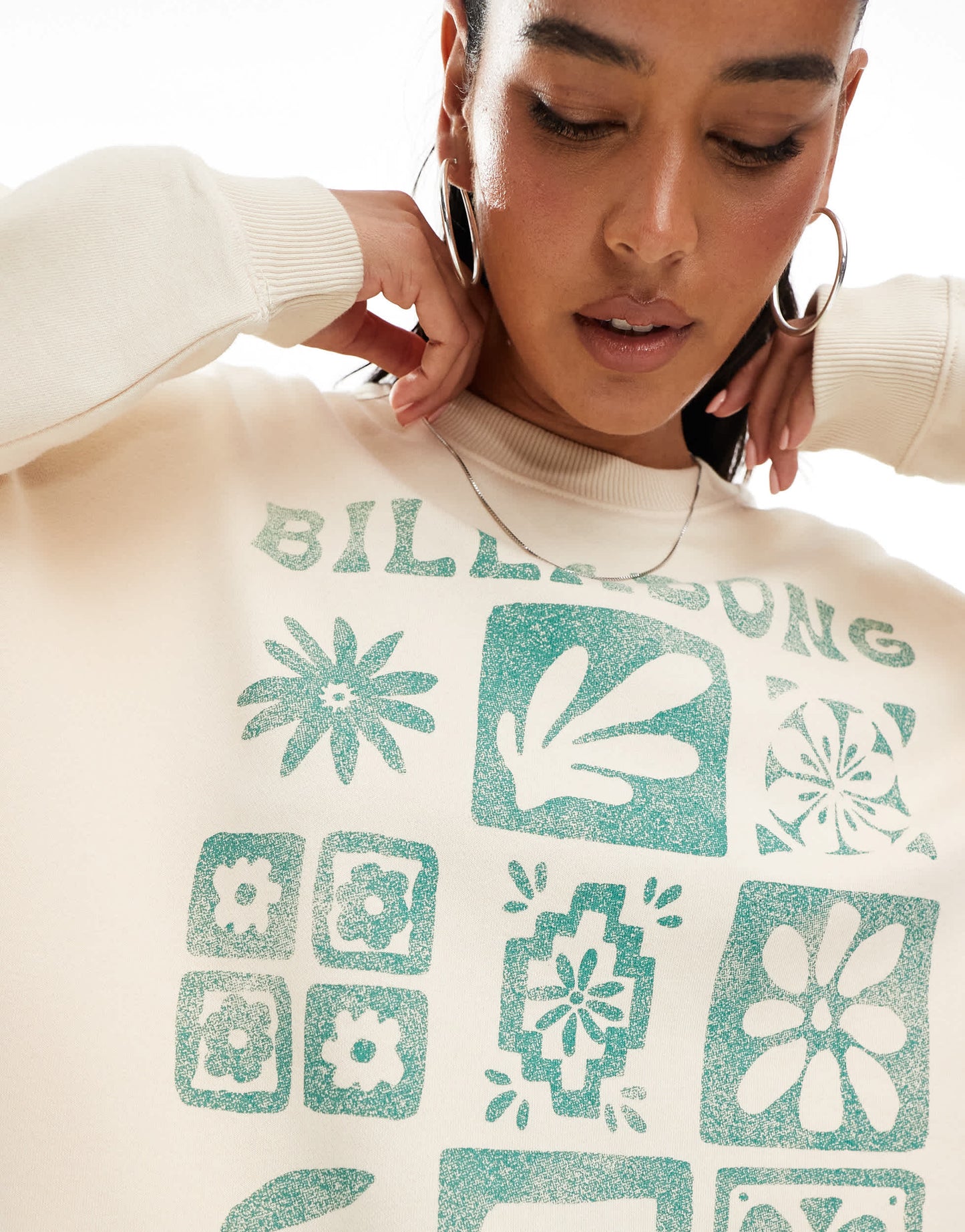 Billabong long sleeve sweatshirt in cream