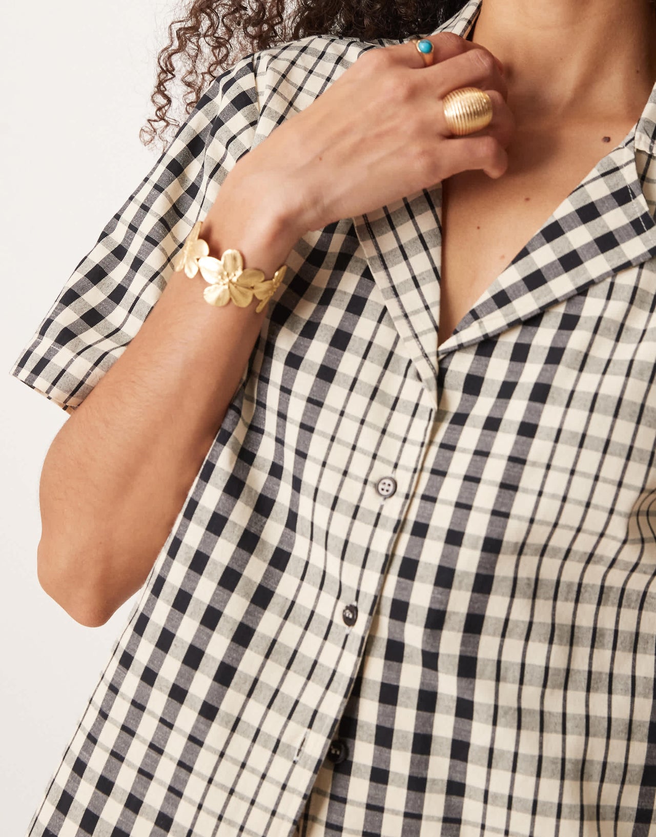 Brave Soul Co-ord relaxed short sleeve shirt in check design