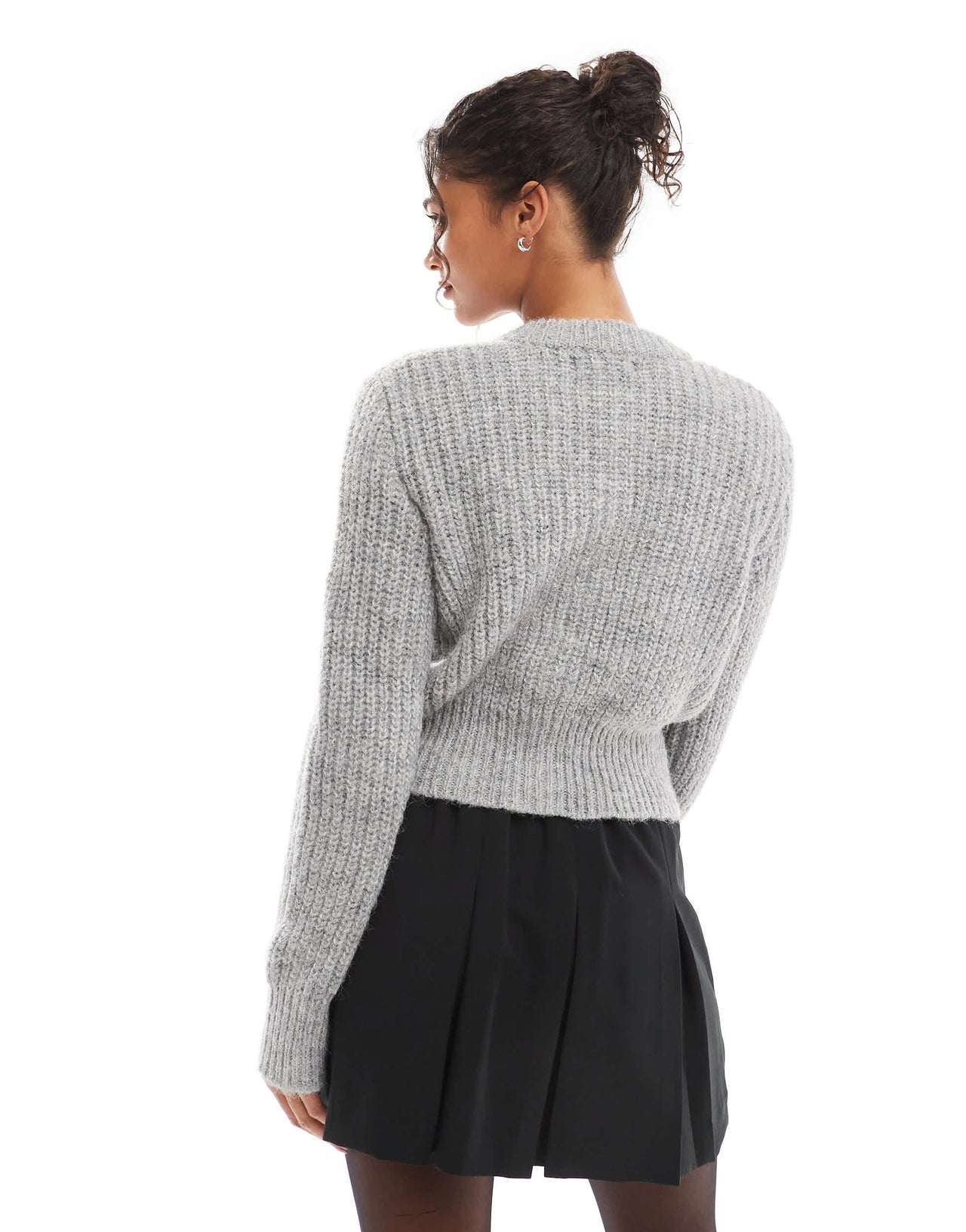 Bershka chunky cardigan in grey