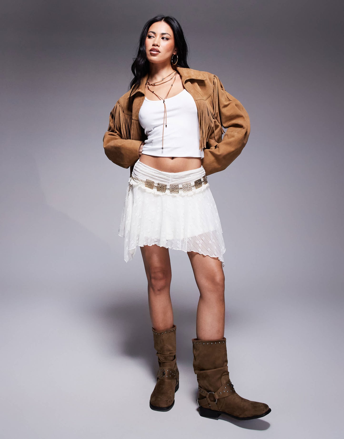 Princess Polly Ayra lace asymmetric hem fairy mini skirt in cream