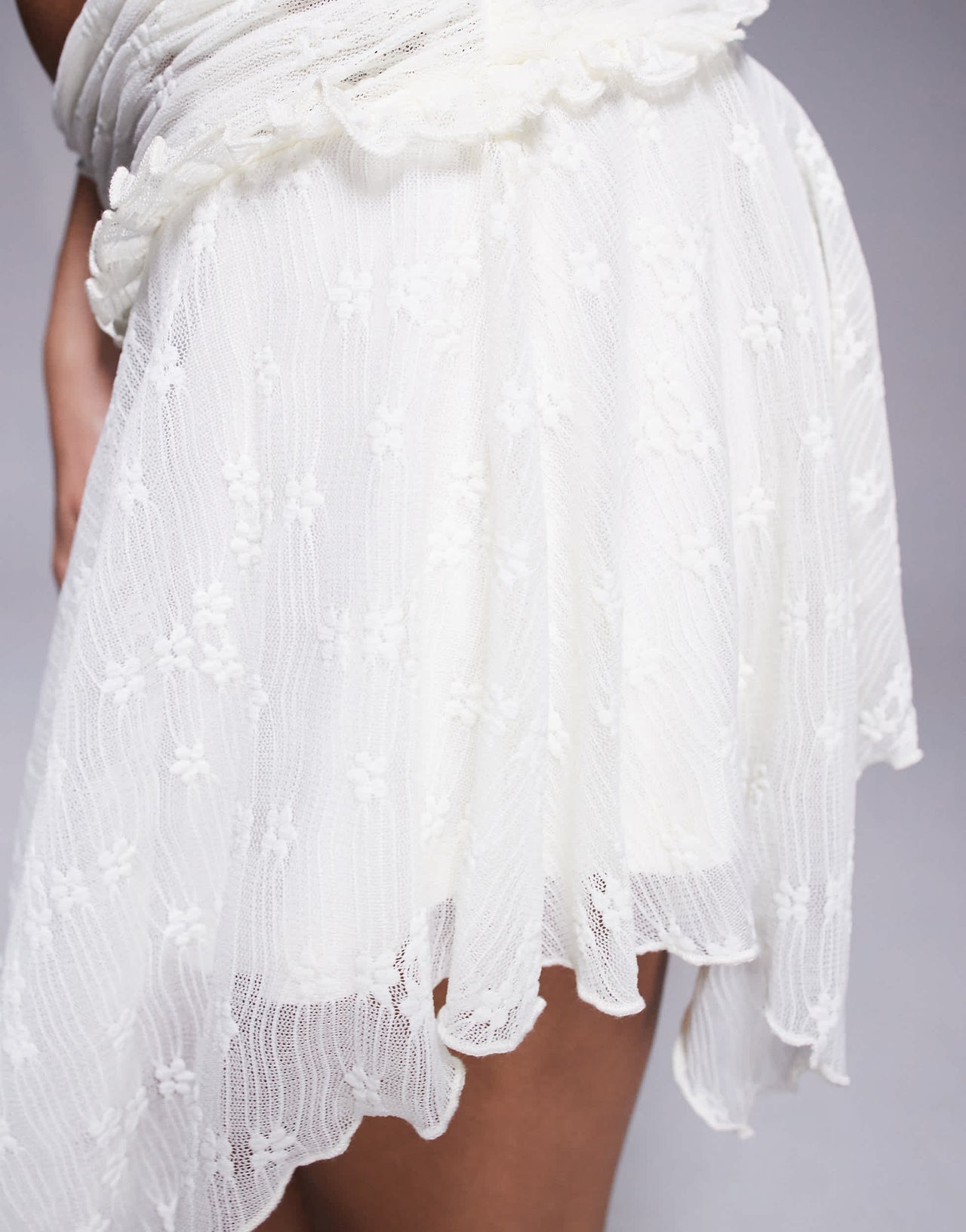 Princess Polly Ayra lace asymmetric hem fairy mini skirt in cream