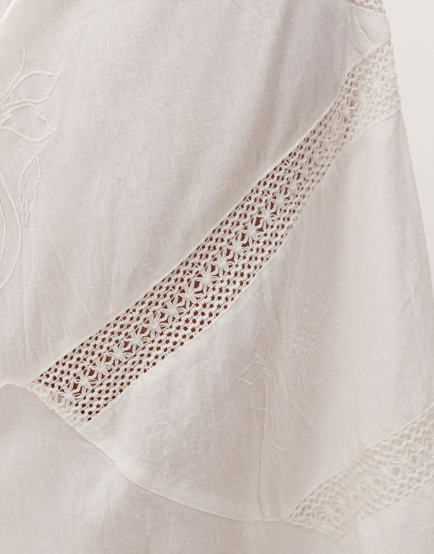 COLLUSION Plus broidery maxi beach skirt in white