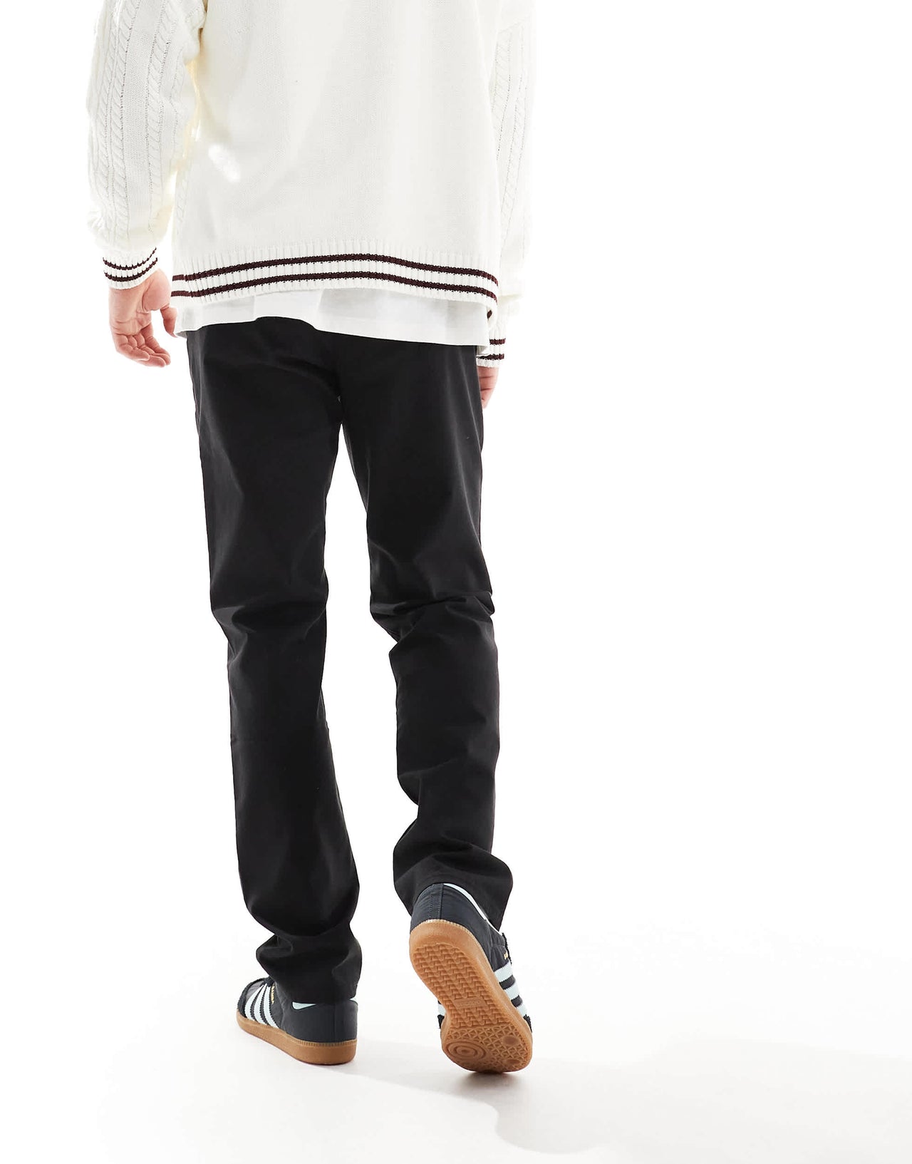 Farah elm slim fit twill chino trousers in black