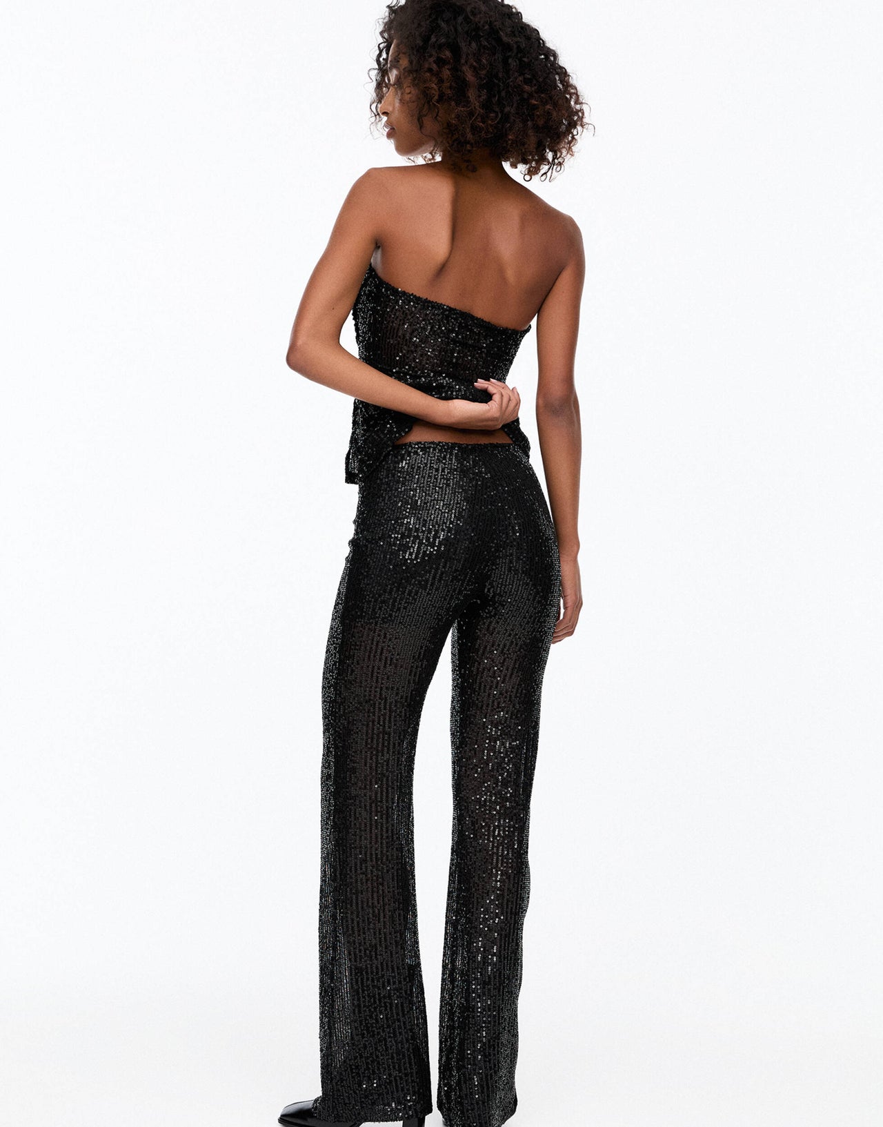 Pull&Bear x Dixie D'Amelio sequin trouser in black