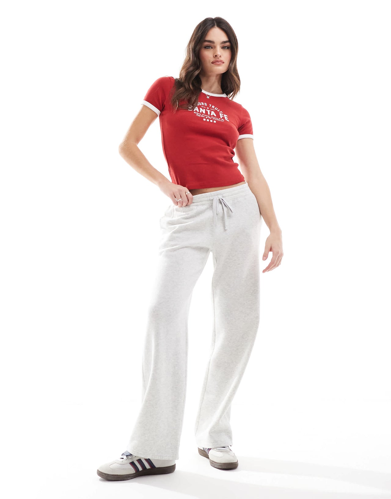Cotton On yours truly santa fe rib graphic t-shirt in red