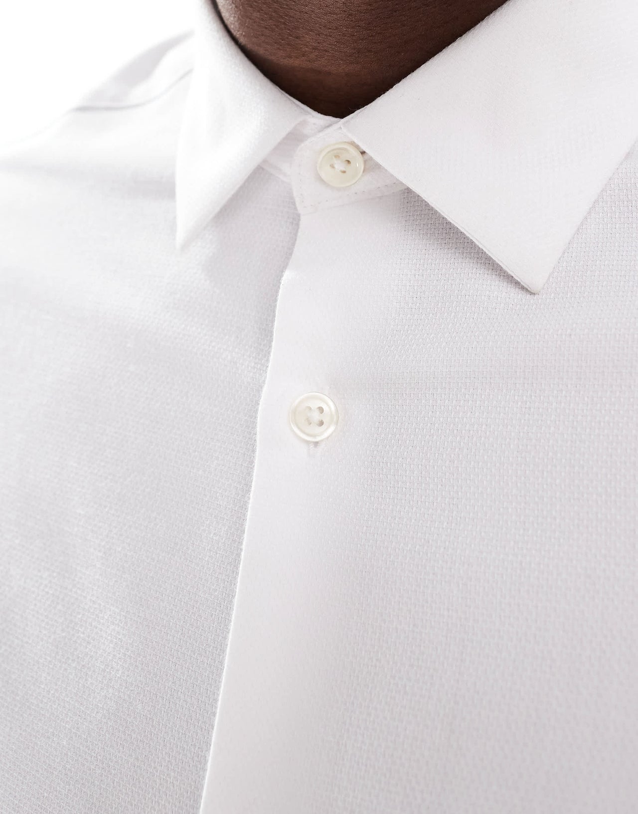 ASOS DESIGN formal textured regular shirt in white