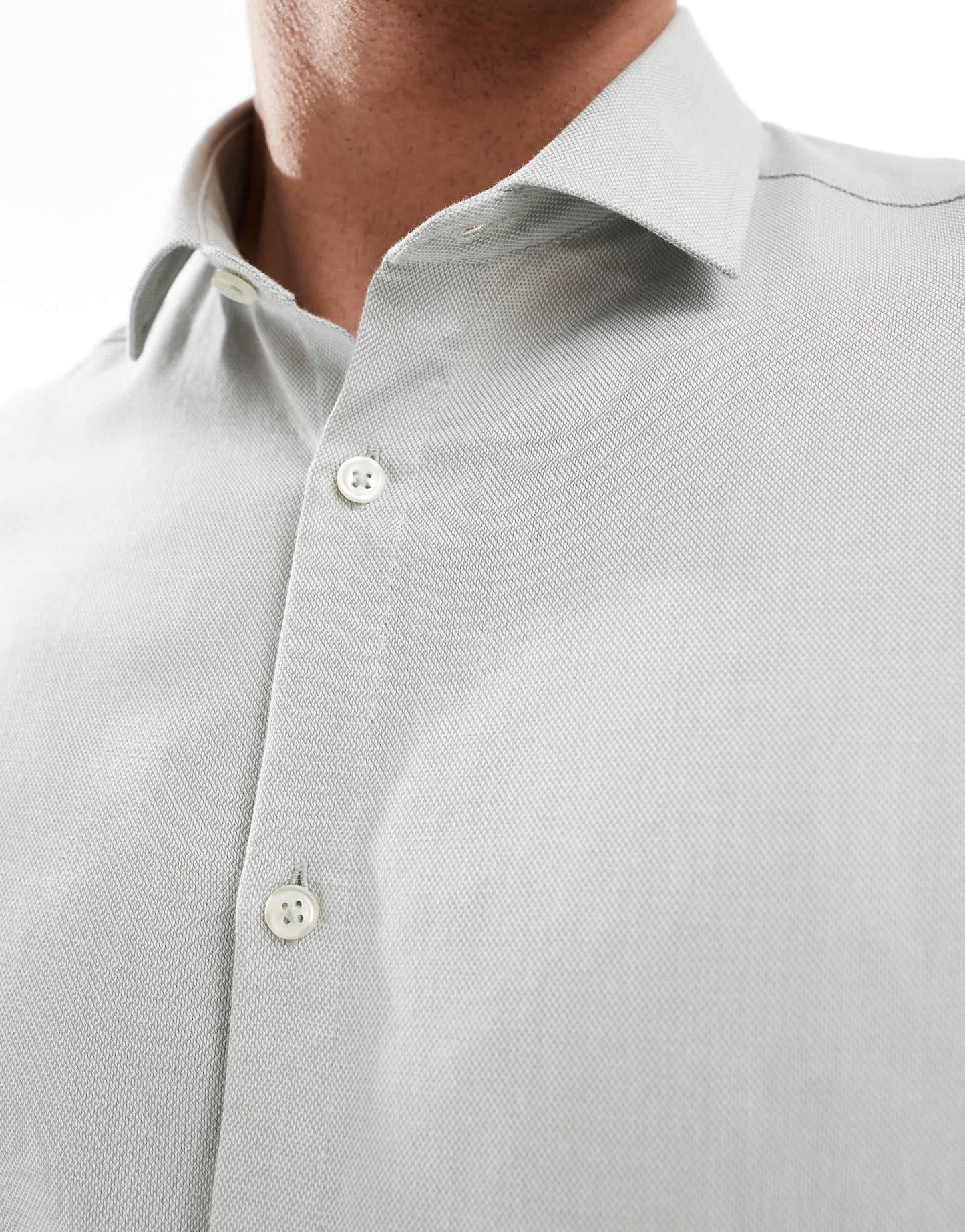 ASOS DESIGN formal easy iron regular shirt in sage green